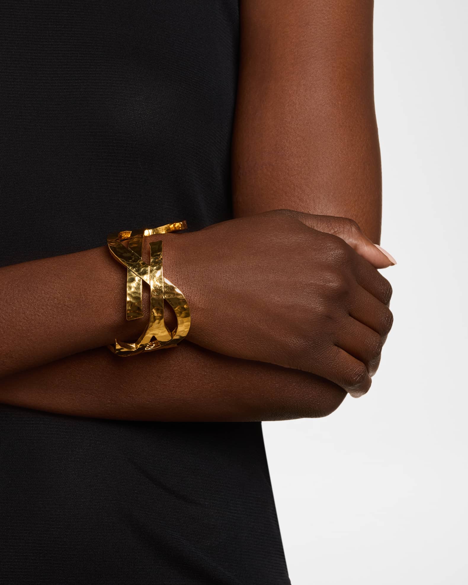YSL Twist Hammered Cuff Bracelet 1