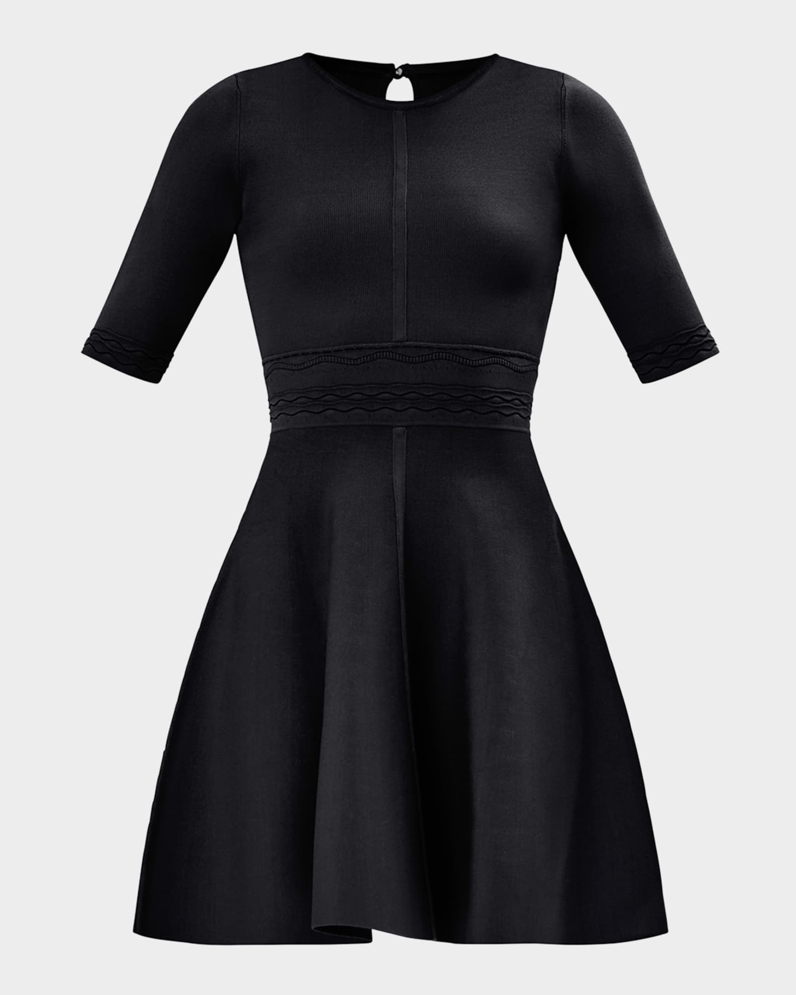 The Eden Knit Elbow-Sleeve Mini Dress 0