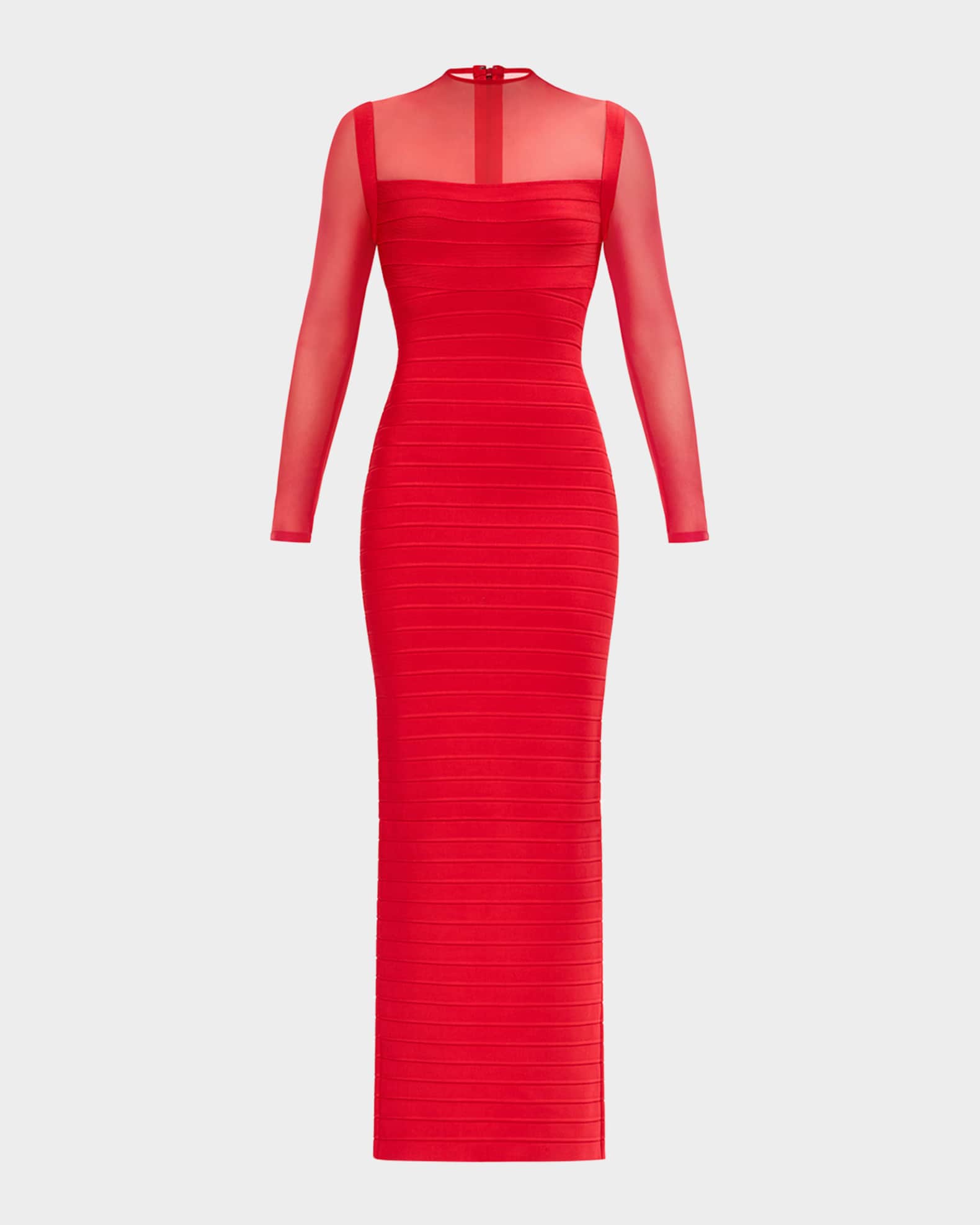The Ella Mock-Neck Column Gown 0