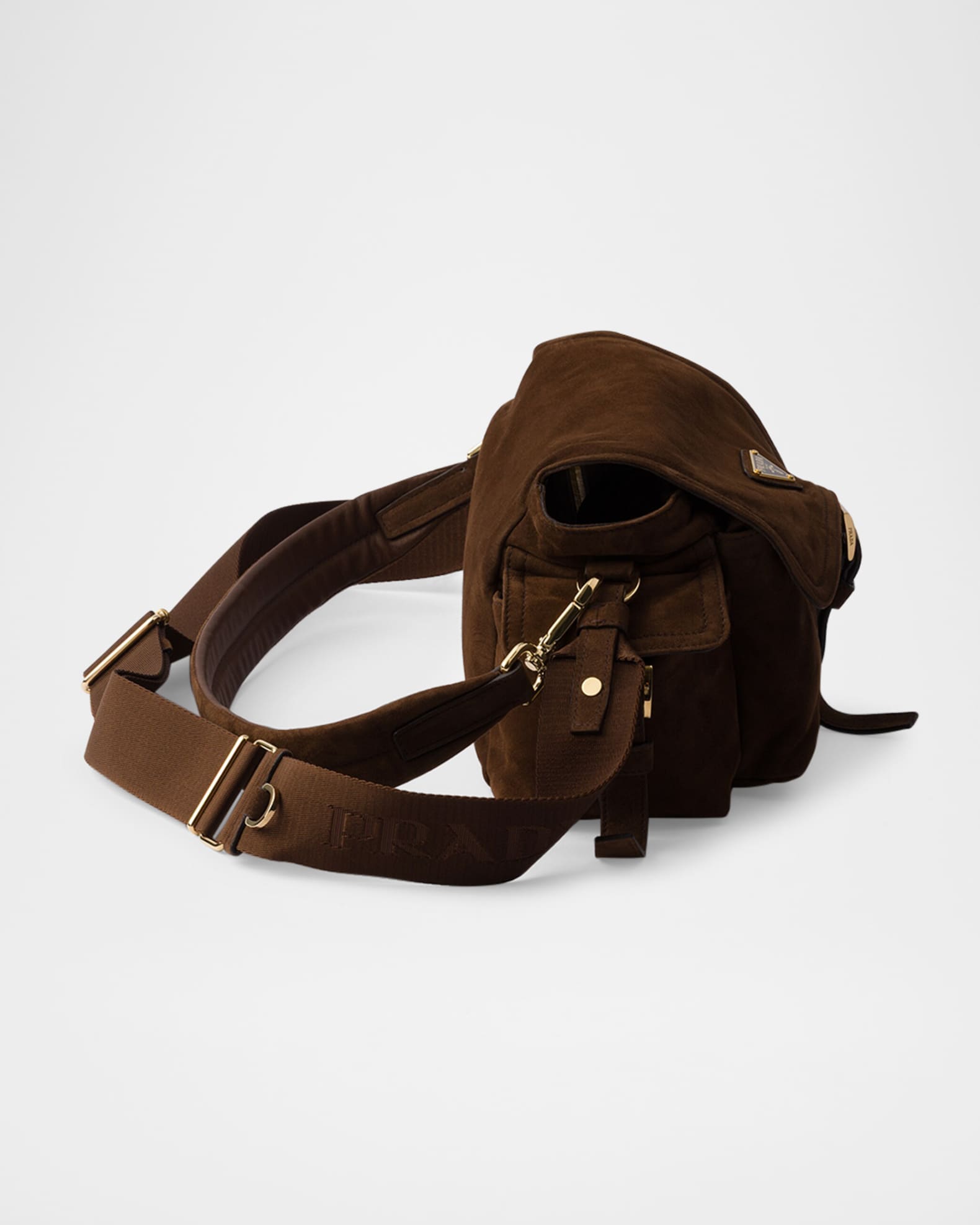 Prada Explore Medium Suede Shoulder Bag | Neiman Marcus