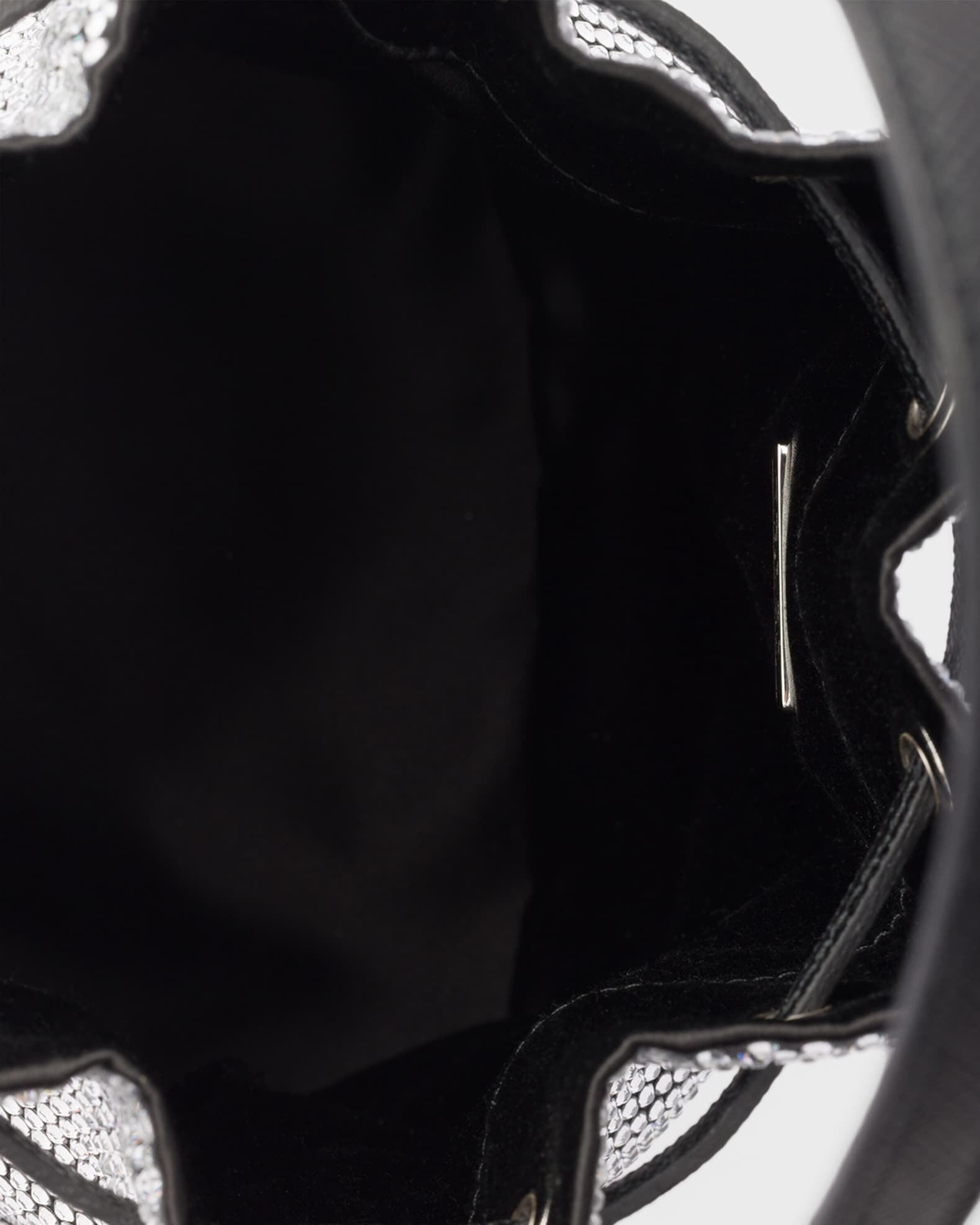 Prada Mini Crystal-Studded Bucket Bag | Neiman Marcus