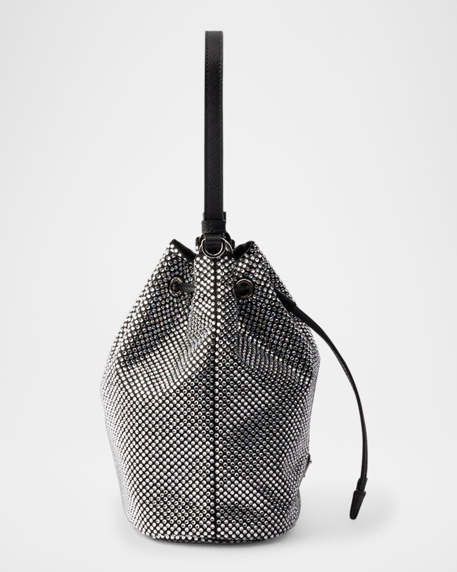 Prada Mini Crystal-Studded Bucket Bag | Neiman Marcus