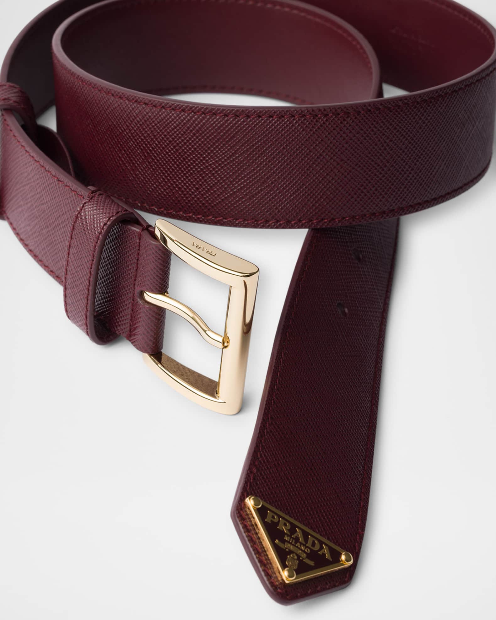 Prada Saffiano Leather Belt | Neiman Marcus