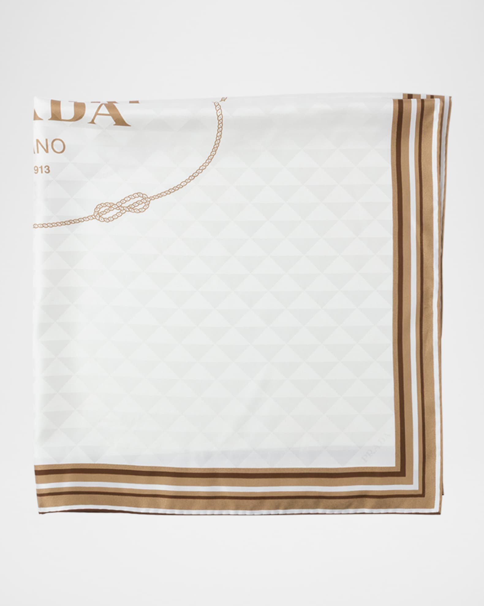 Logo Print Silk Twill Jacquard Scarf 0