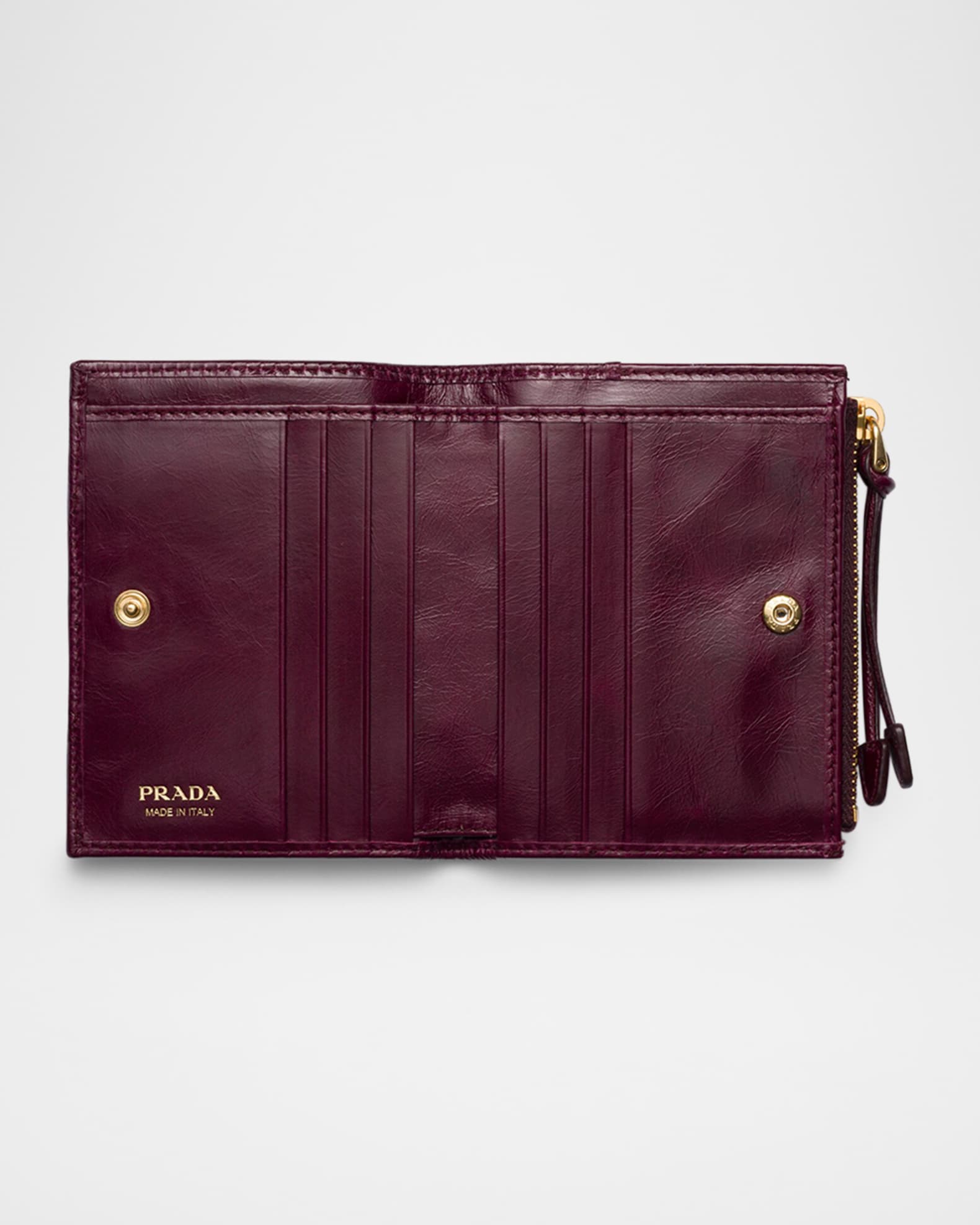 PRADA 財布 portafoglio pattina Prada logo-plaque Zipped Wallet | Black | FARFETCH
