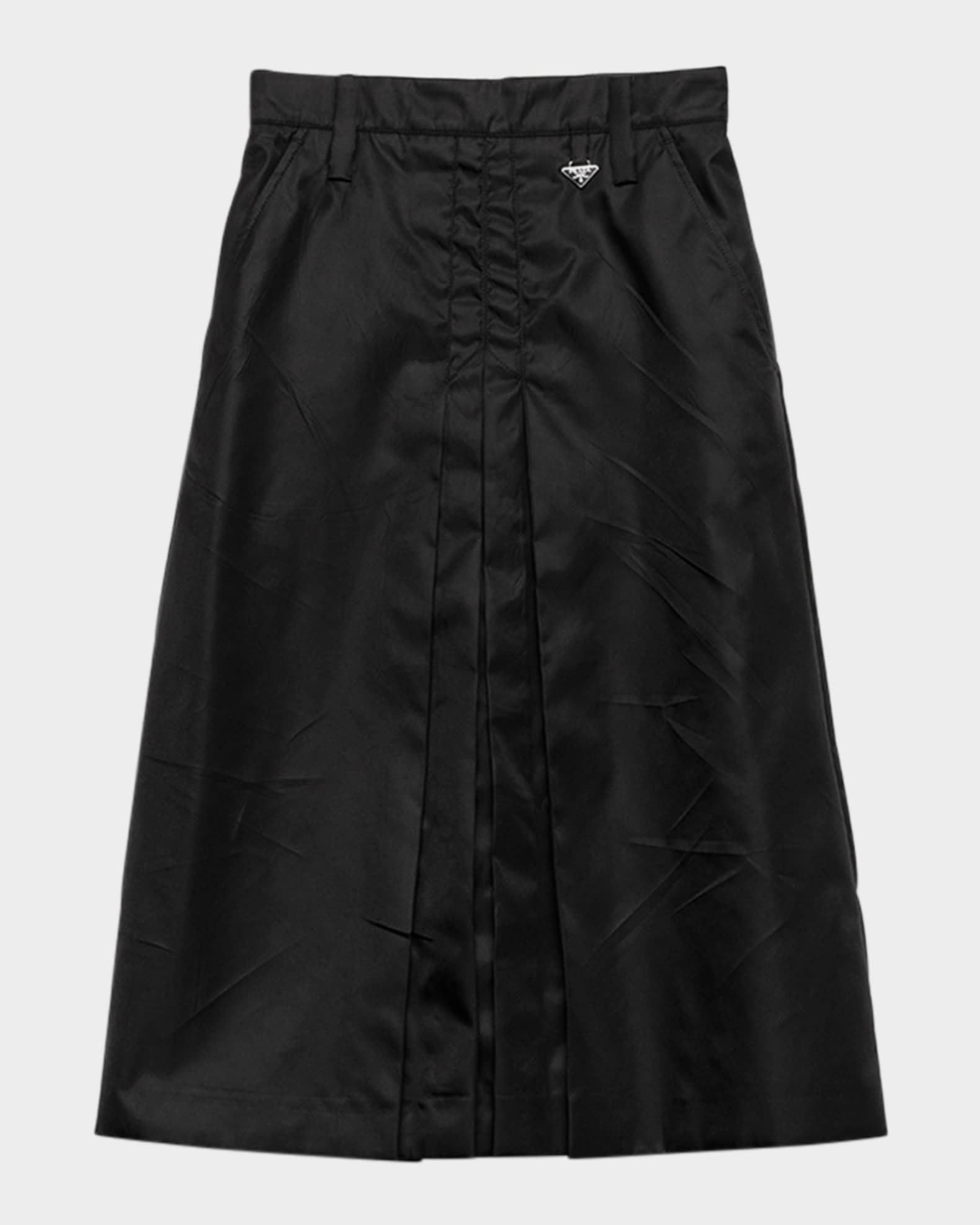 Flared Re-Nylon Midi Skirt 0