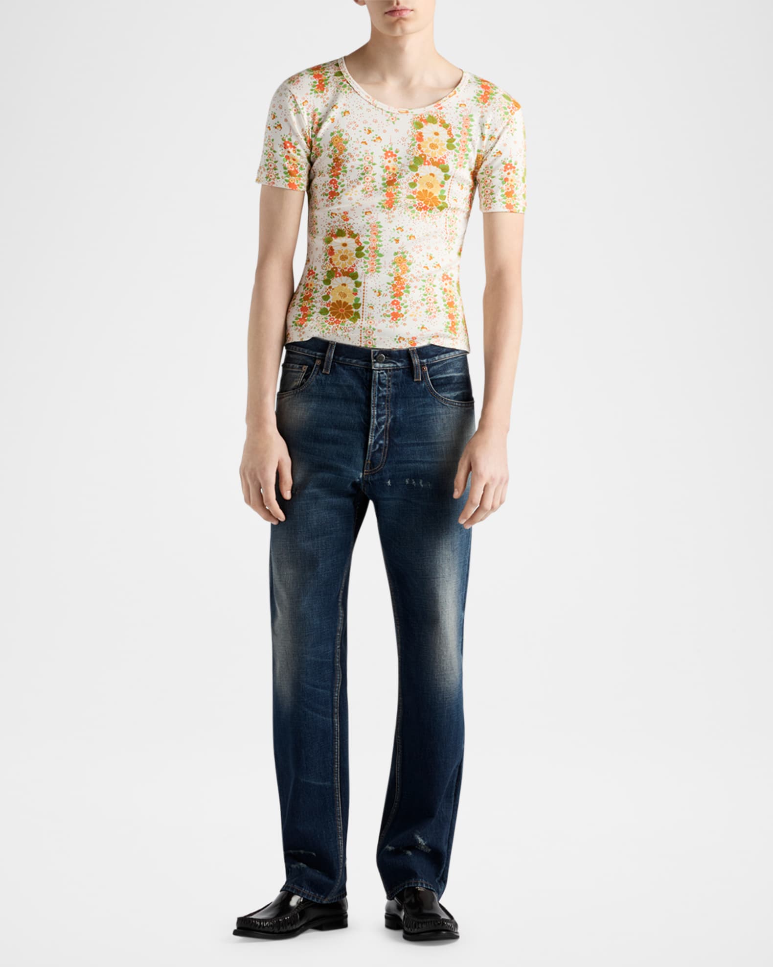 Prada Men's Relaxed-Leg Denim Jeans | Neiman Marcus