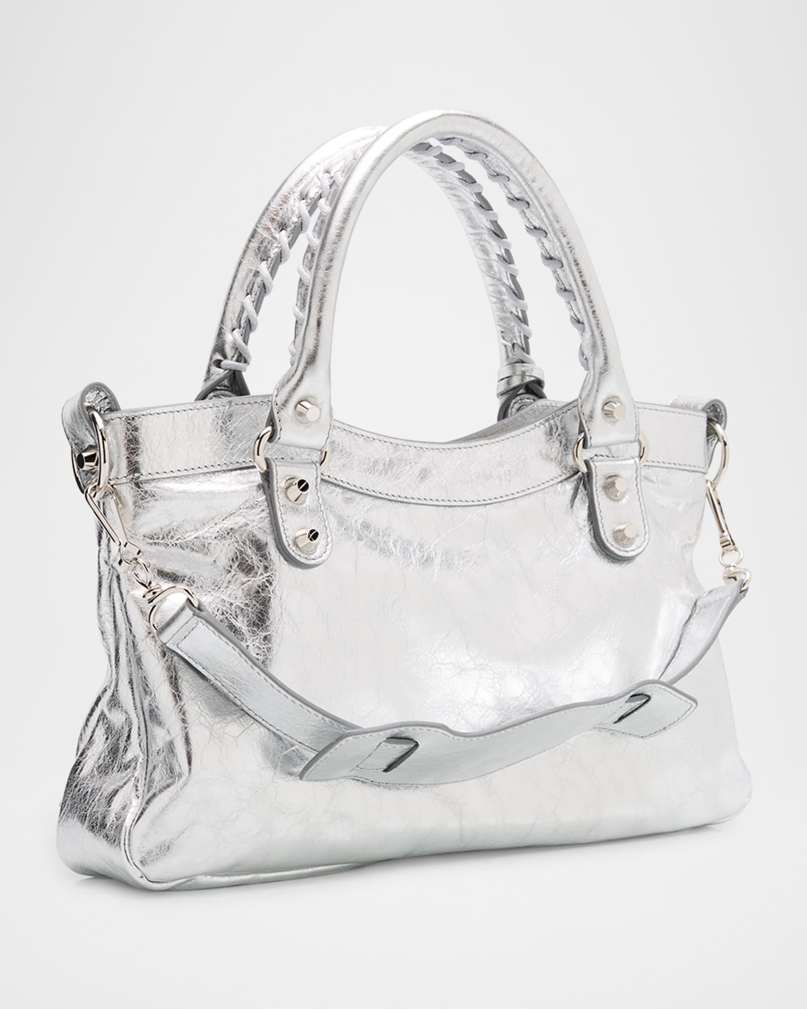 Balenciaga Le City First Metallic Leather Shoulder Bag | Neiman Marcus