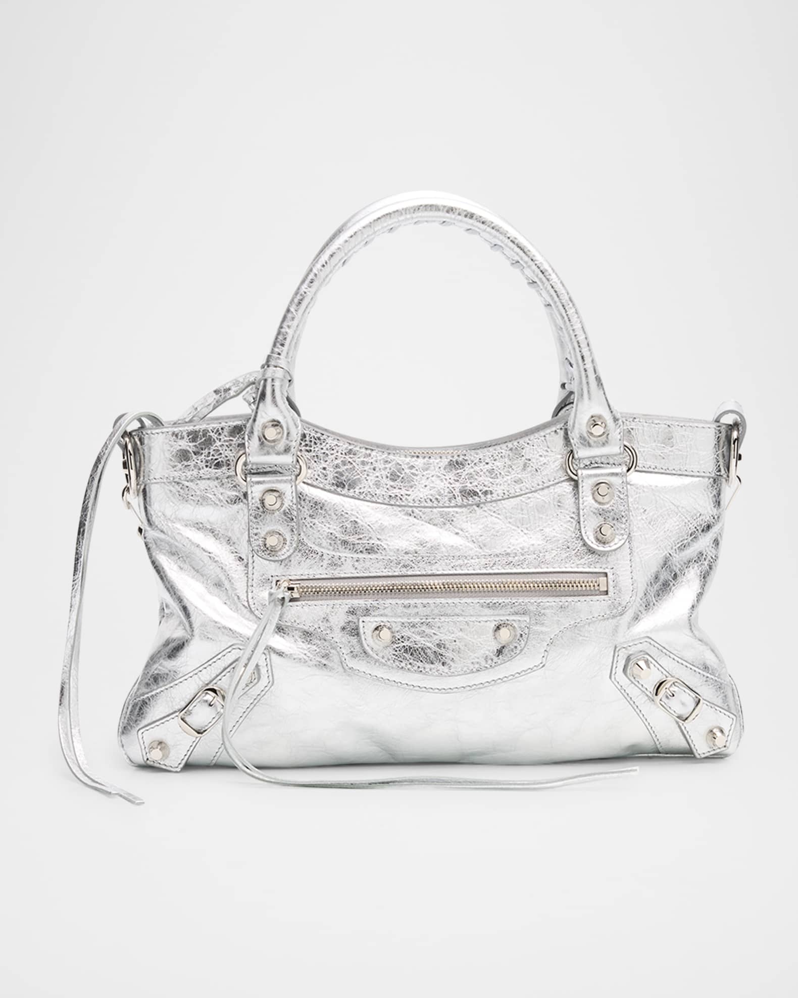 Balenciaga Le City First Metallic Leather Shoulder Bag | Neiman Marcus