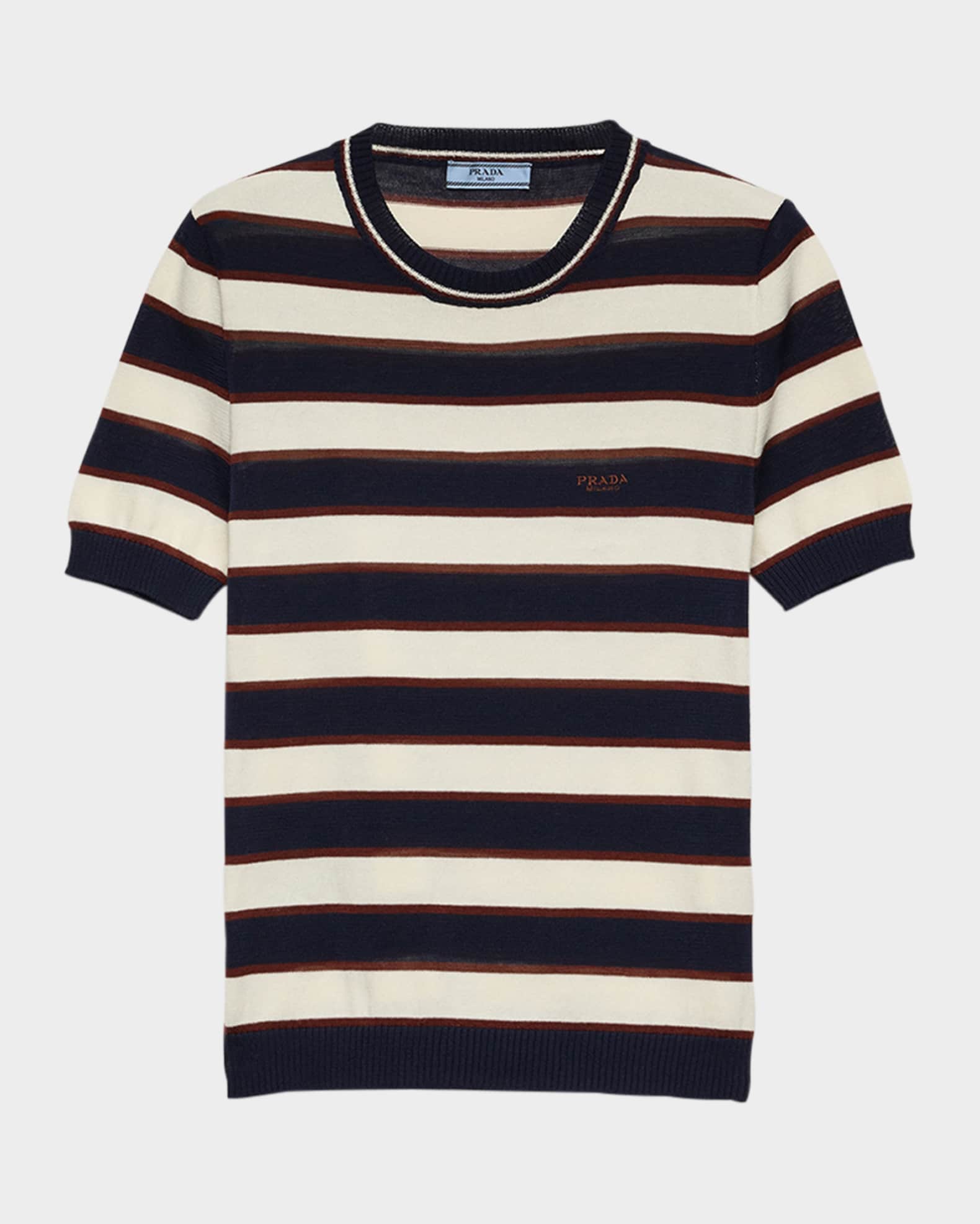 プラダ Prada Crew Neck T-Shirt Prada Crew neck short sleeves cotton t-shirt | The Fashion