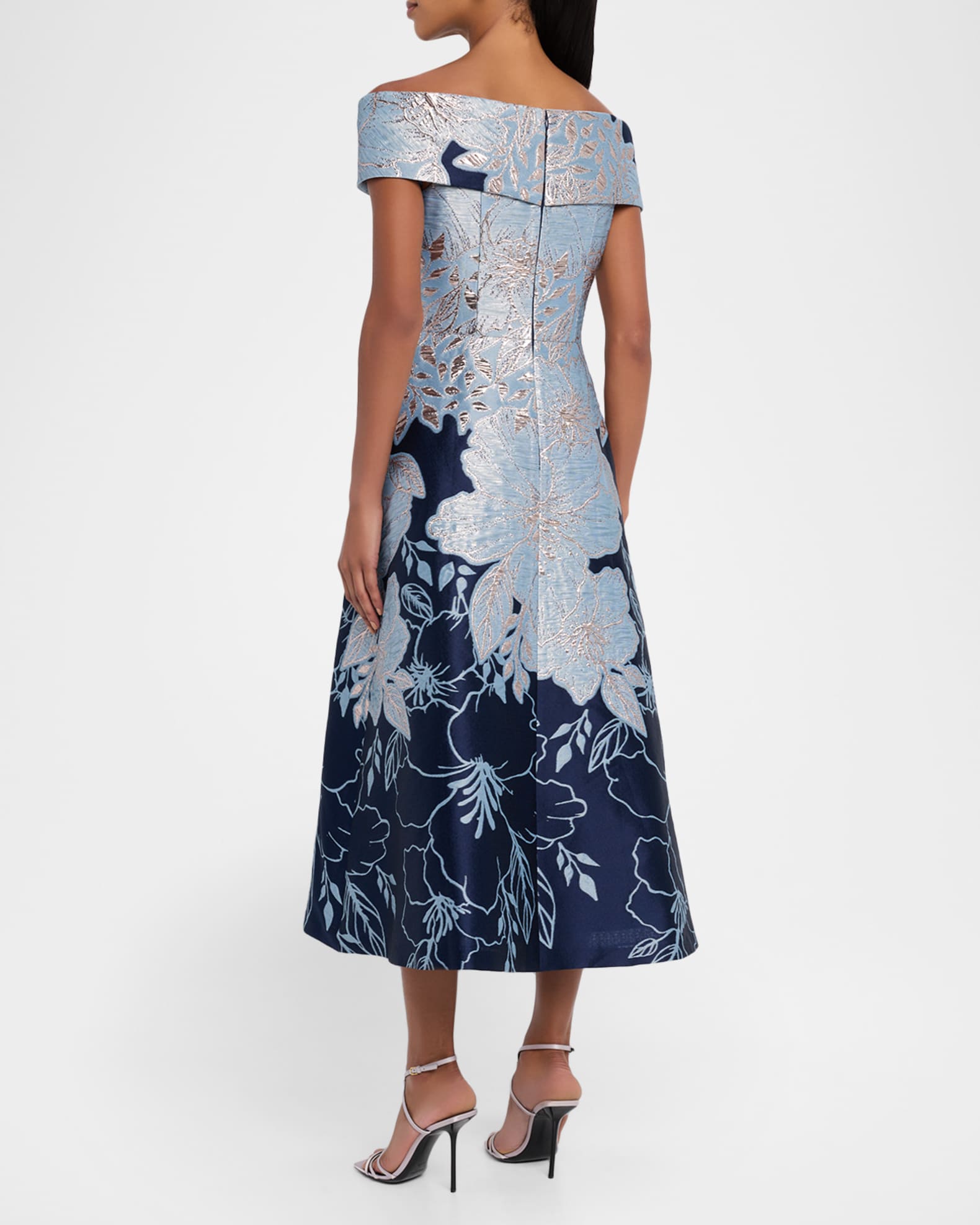 metallic jacquard midi dress Adrianna Papell Women's Metallic Jacquard Midi Dress