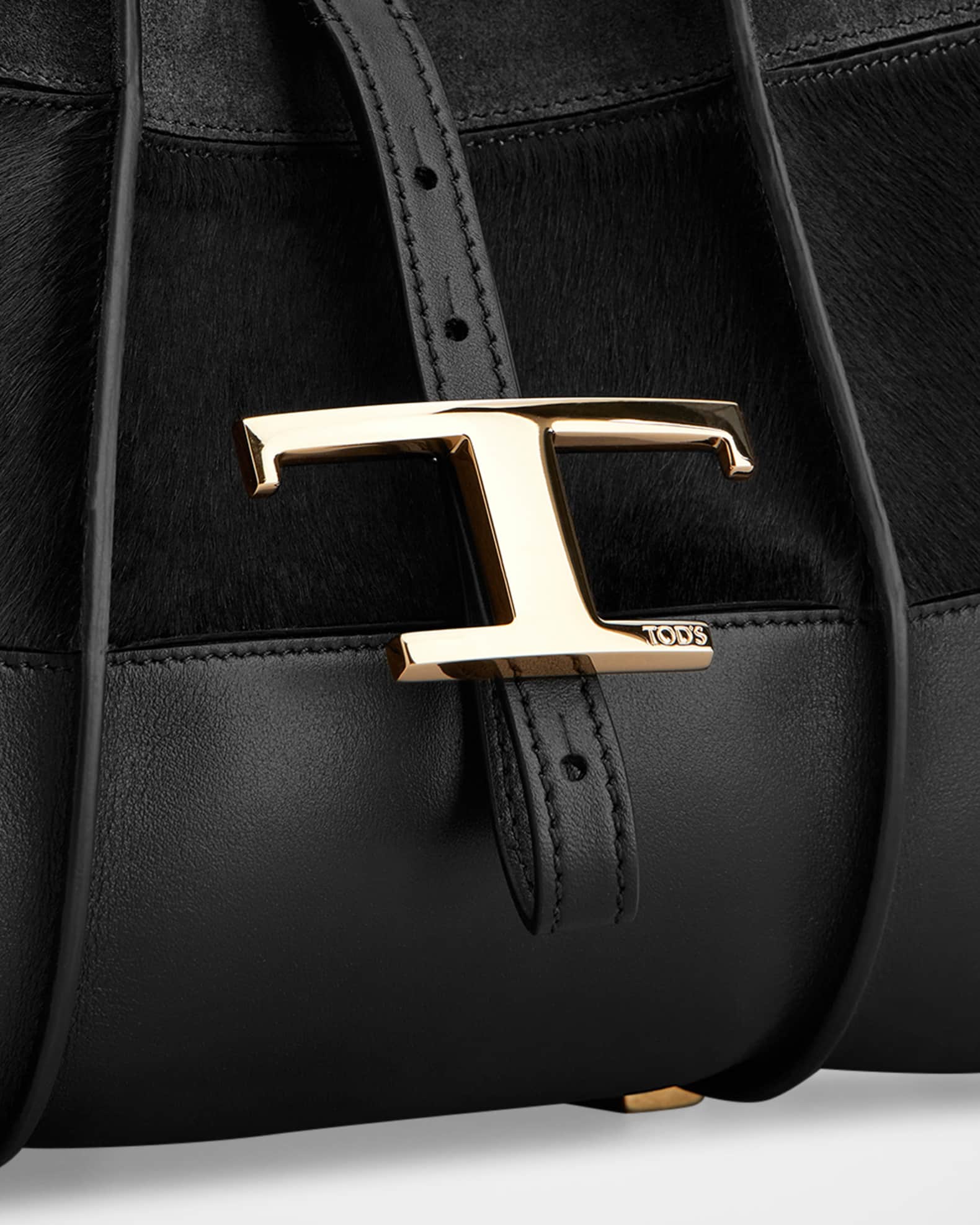 ハンドバッグ TOD'S CANVAS AND CALF LEATHER HANDBAG Tod's Leather & Calf Hair Shopper Tote Bag | Neiman Marcus