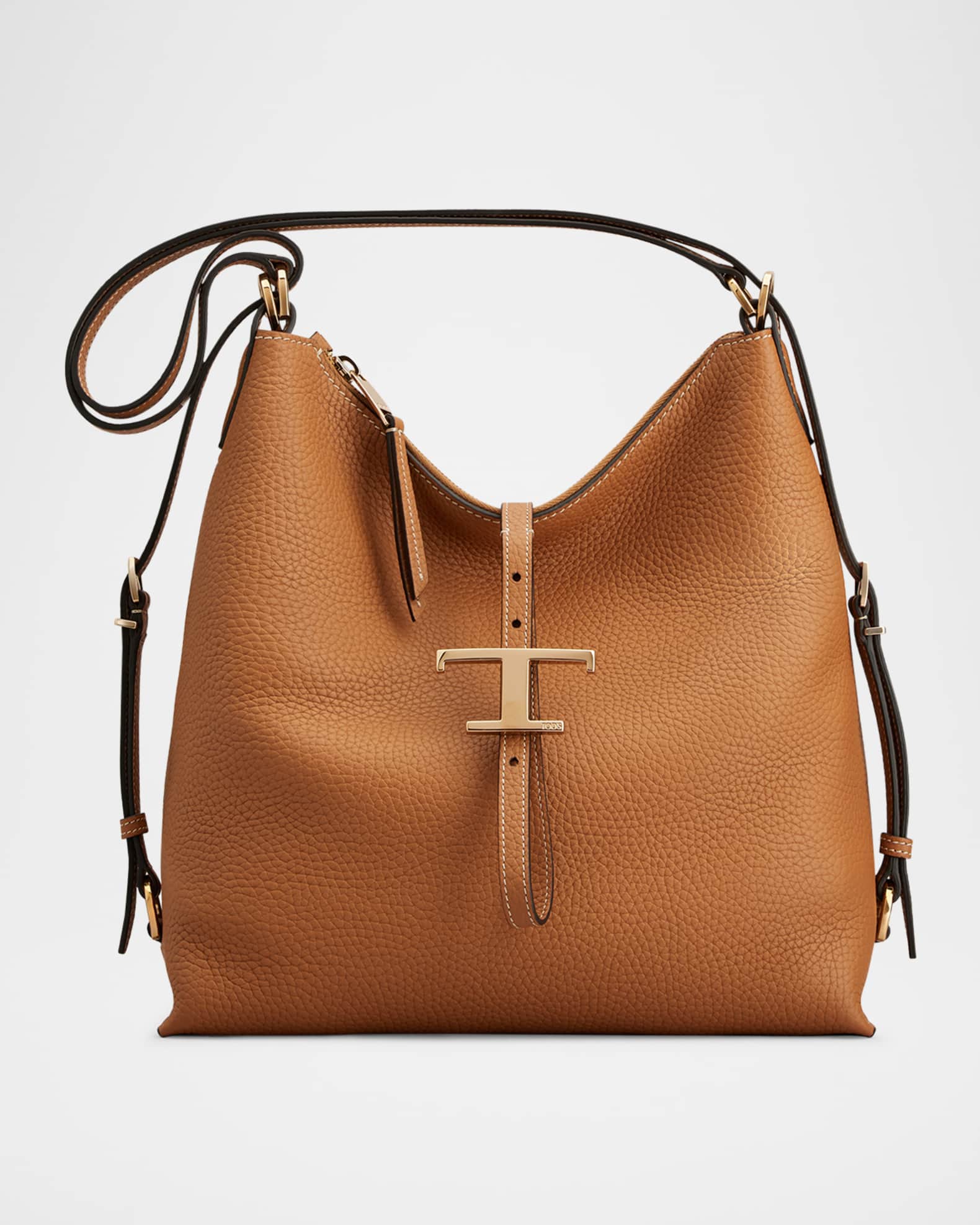 ショルダーバッグ・ポシェット Tod's Structured Pebbled Leather Shoulder Bag Tod's Pebble Leather Shoulder Bag | Neiman Marcus
