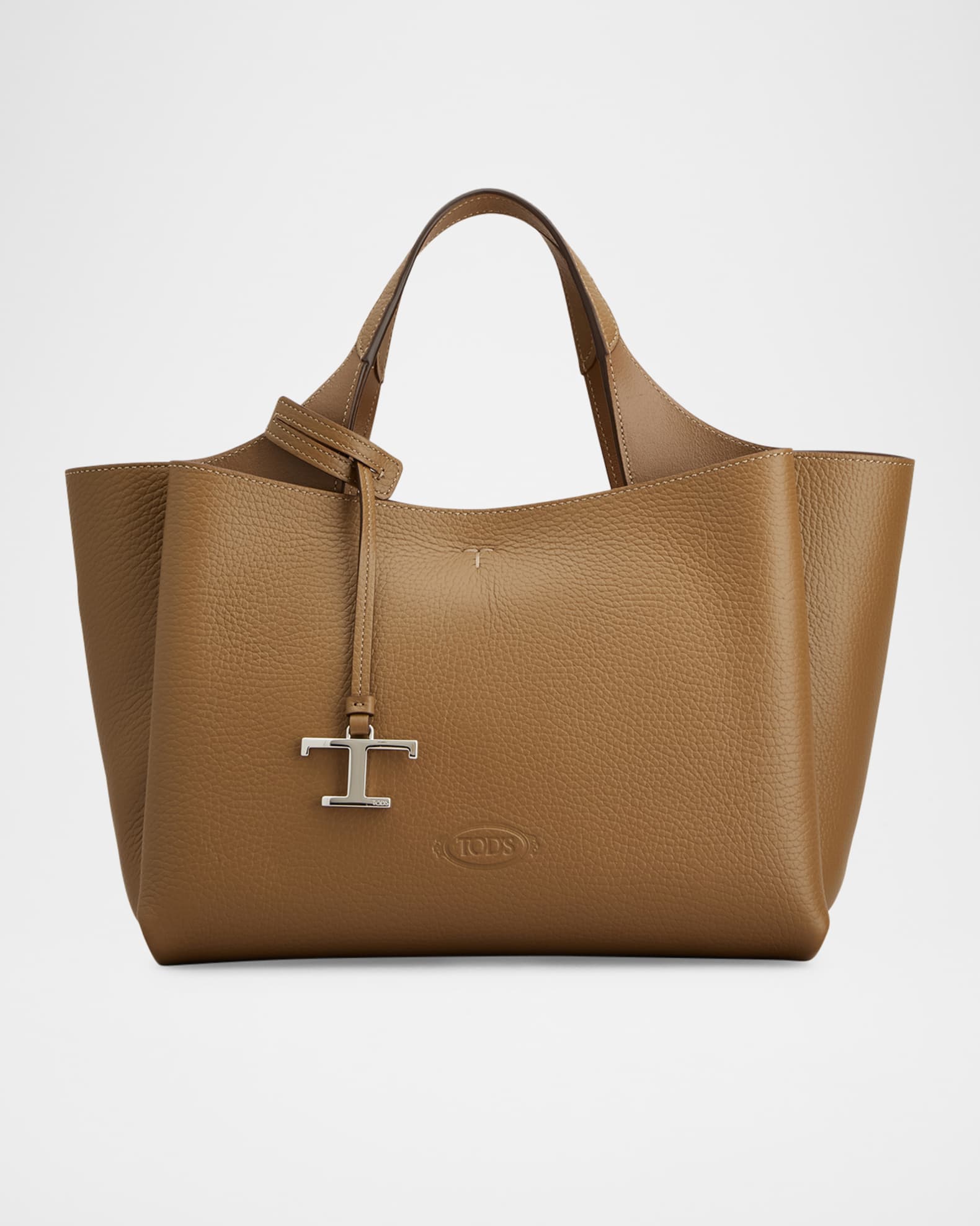 TOD'S | T Charm Grain Leather Mini Tote バッグ Tod's Mini Grain Leather Tote Bag | Neiman Marcus