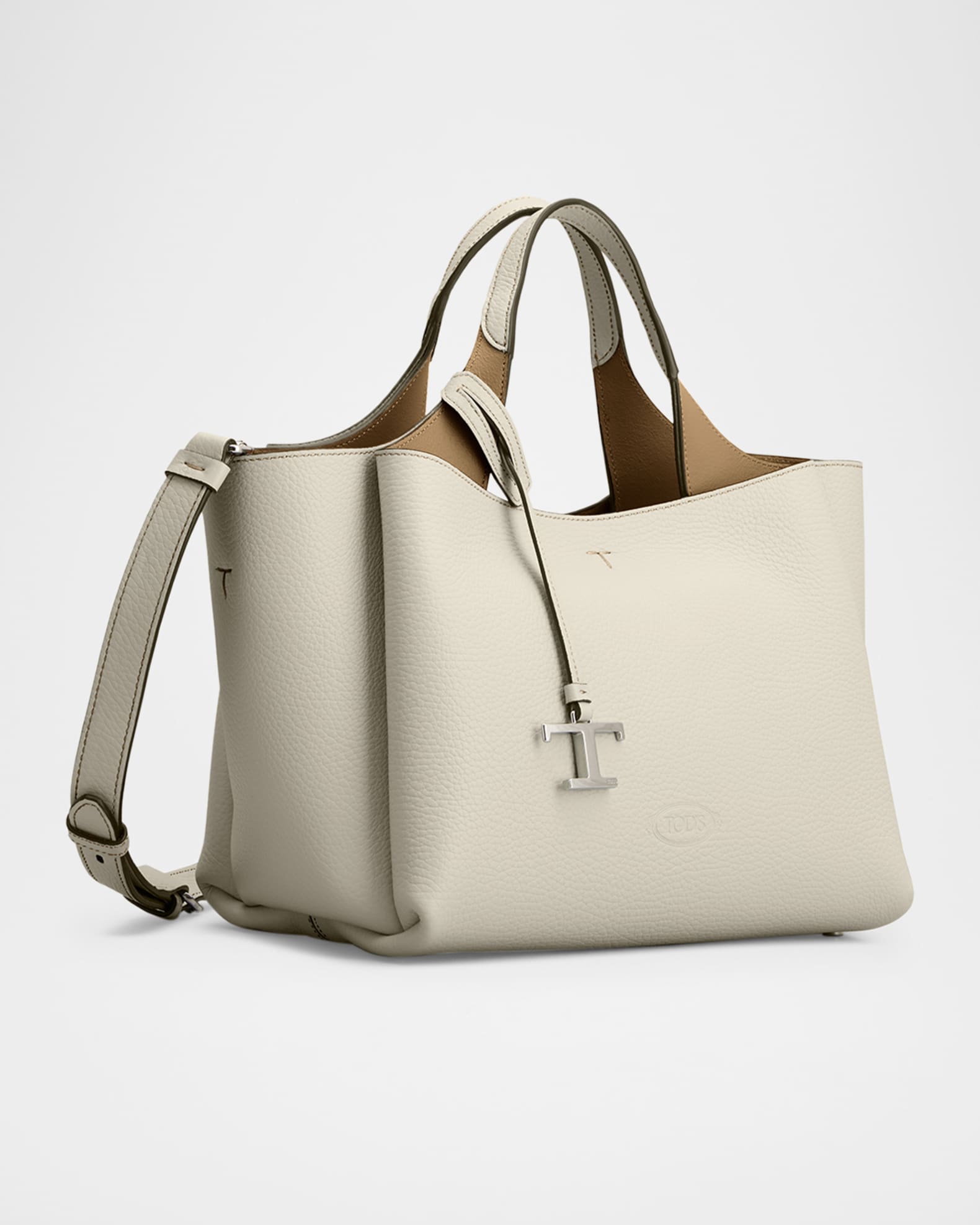 TOD'S LEATHER TOTE BAG MINI レザー ミニ トート ハンマード Tod's Mini Mix Suede & Leather Shopping Tote Bag | Neiman Marcus