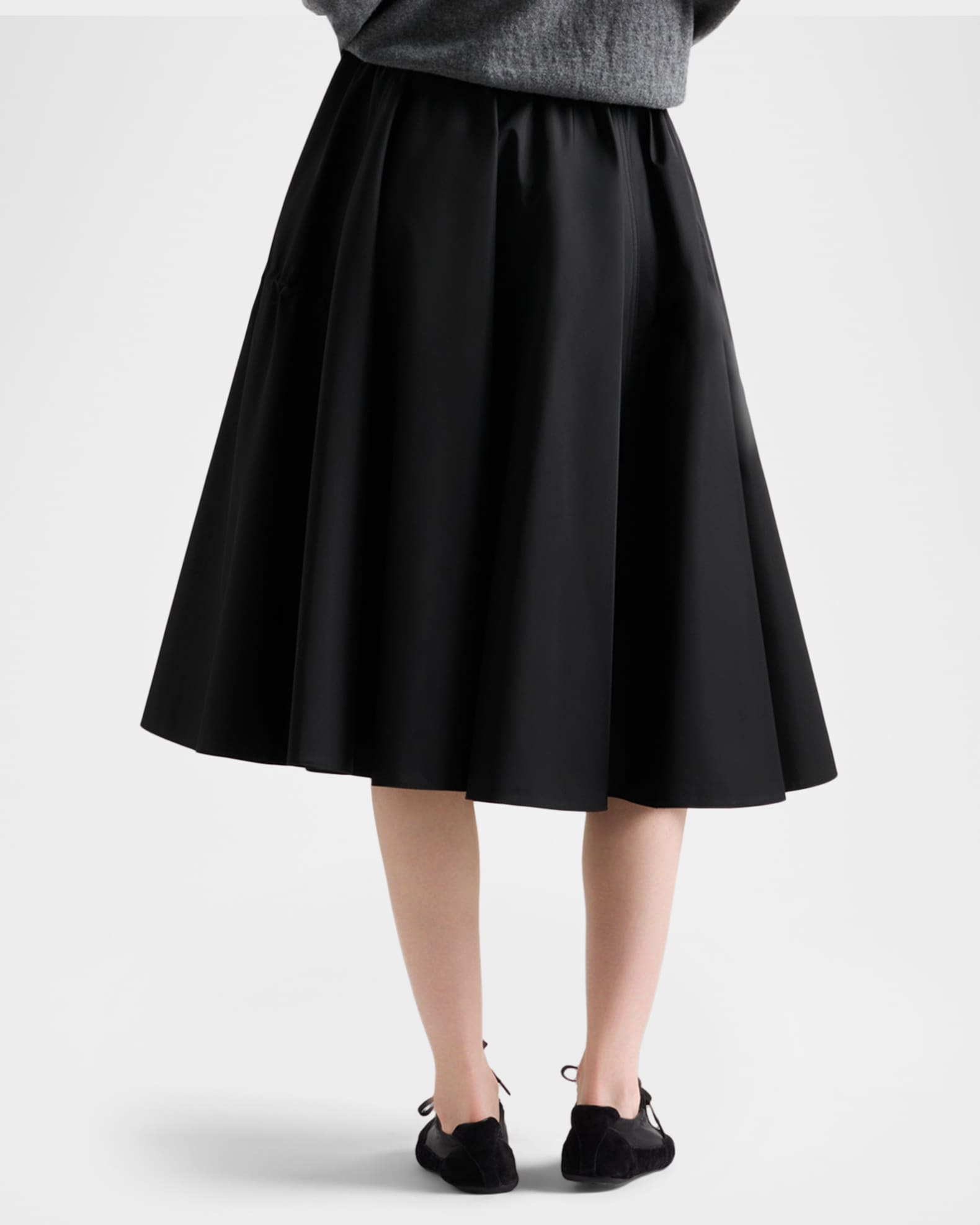 Prada Re-Nylon Drawstring Midi Circle Skirt | Neiman Marcus