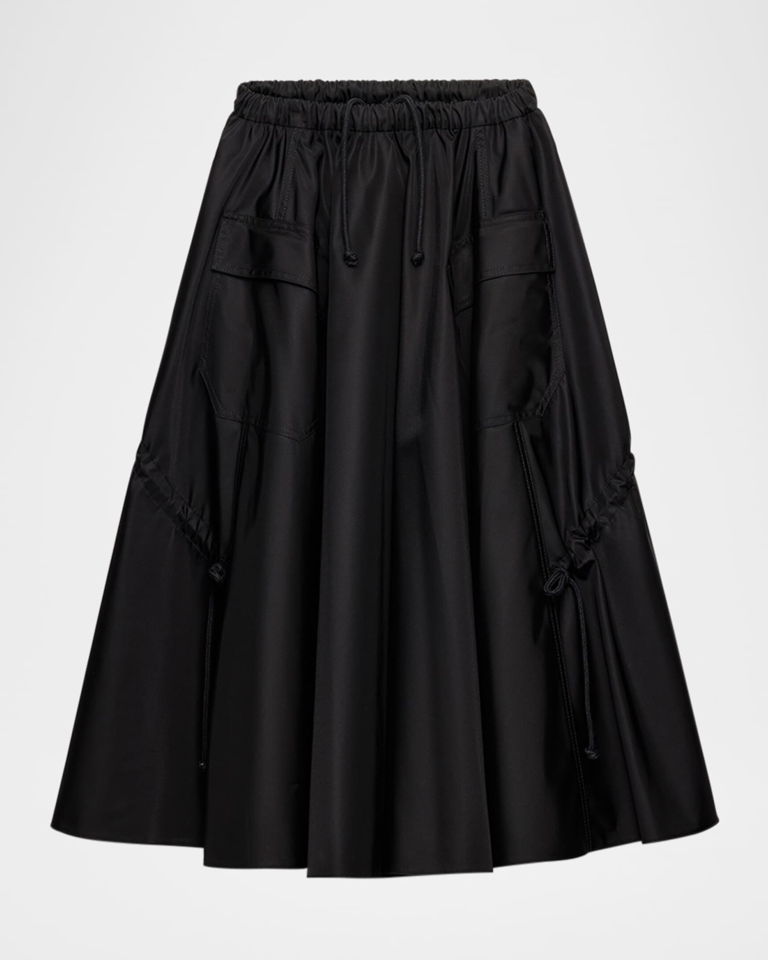 Re-Nylon Drawstring Midi Circle Skirt 0