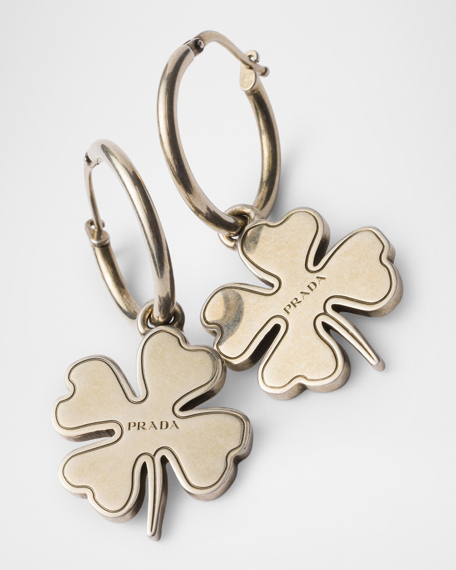 Prada Metal Hoop Earrings with Charms | Neiman Marcus