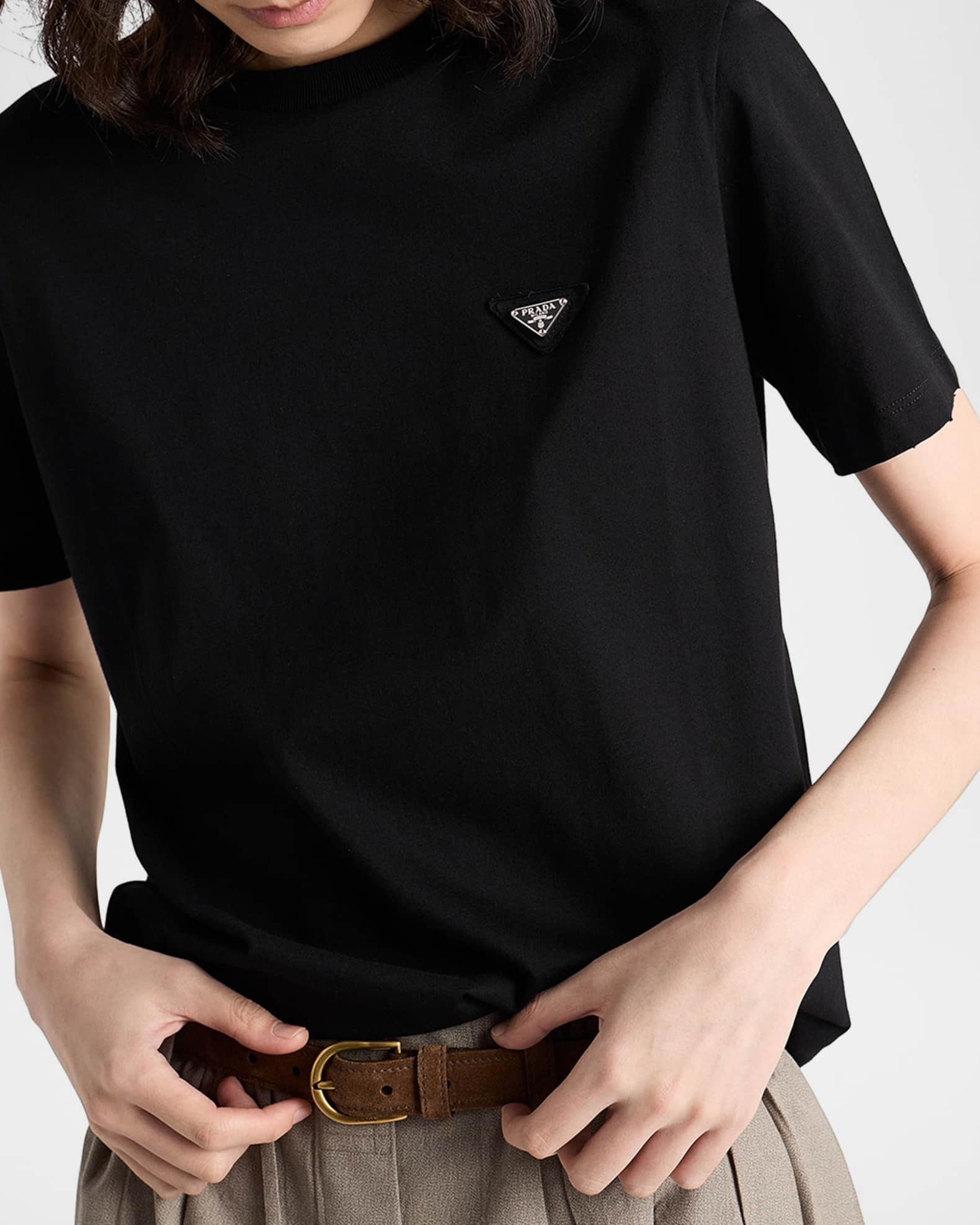 Prada Short-Sleeve Jersey T-Shirt | Neiman Marcus