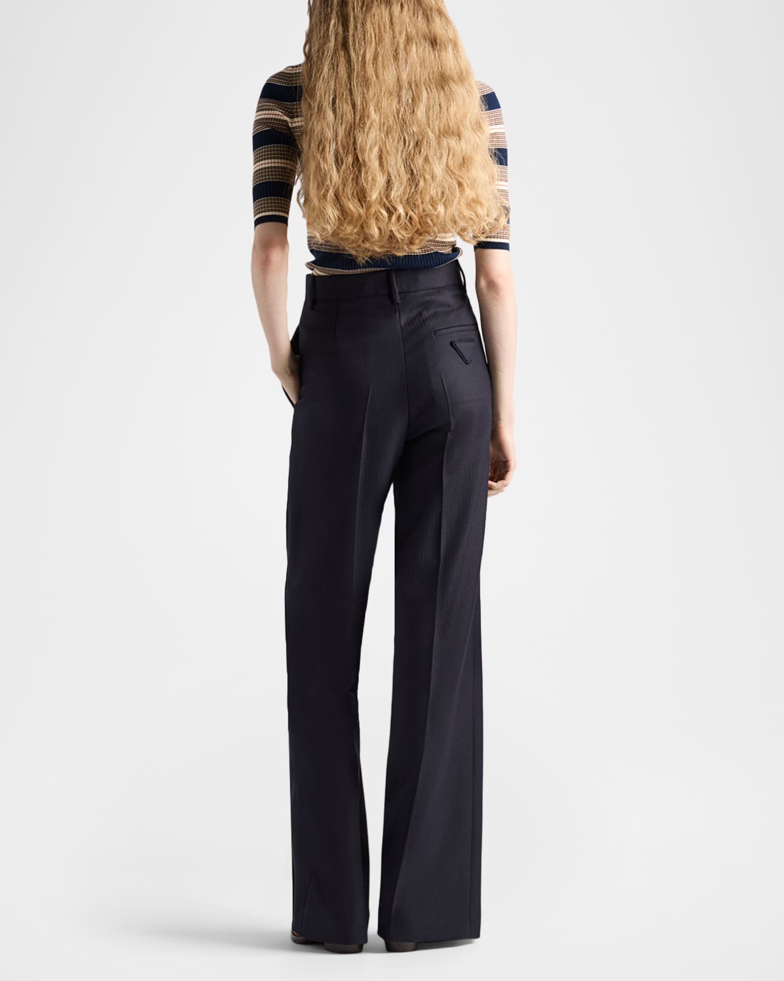 Prada Striped Cotton Rib Polo Shirt | Neiman Marcus