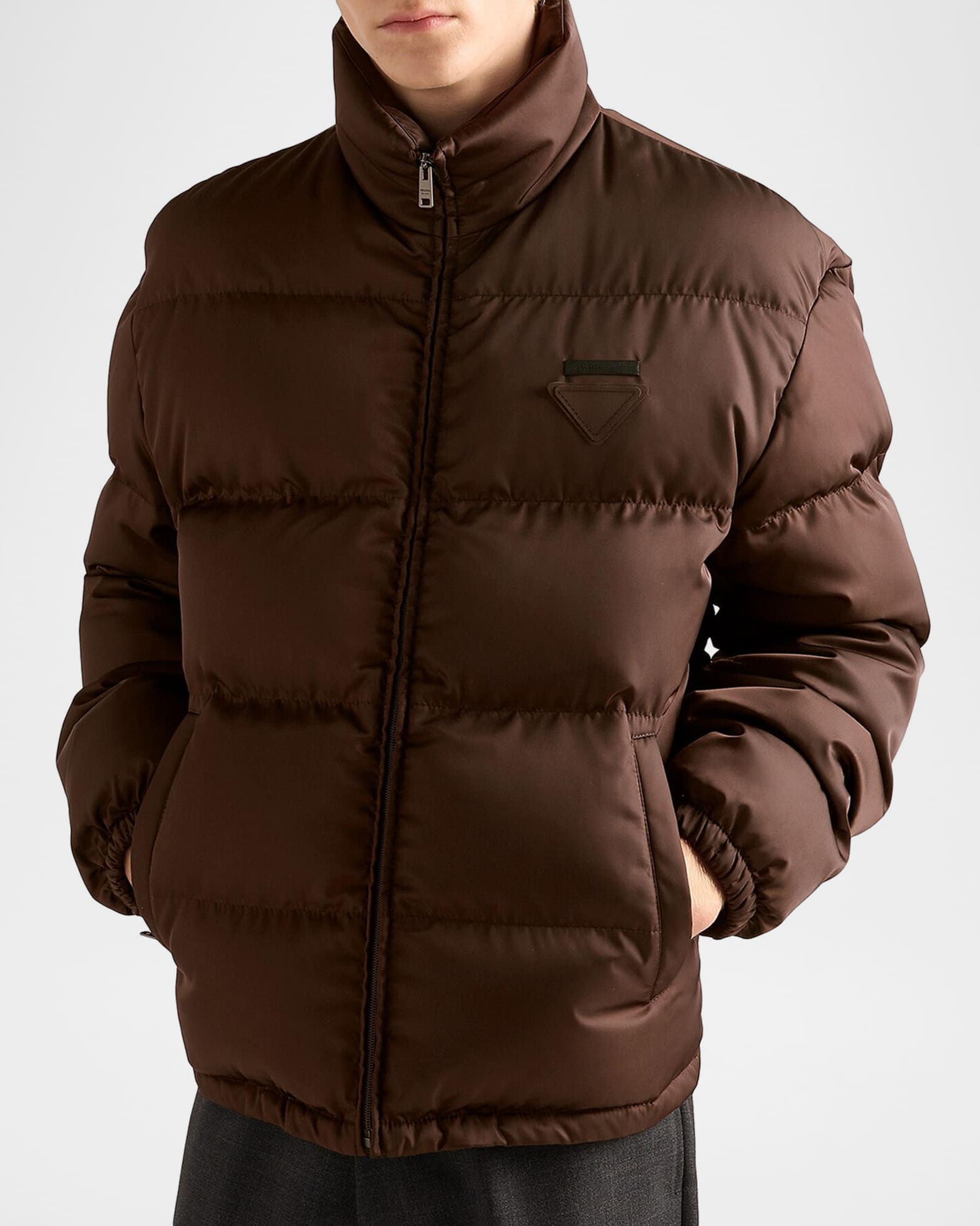 Prada Men's Medium-Weight Re-Nylon Down Jacket | Neiman Marcus