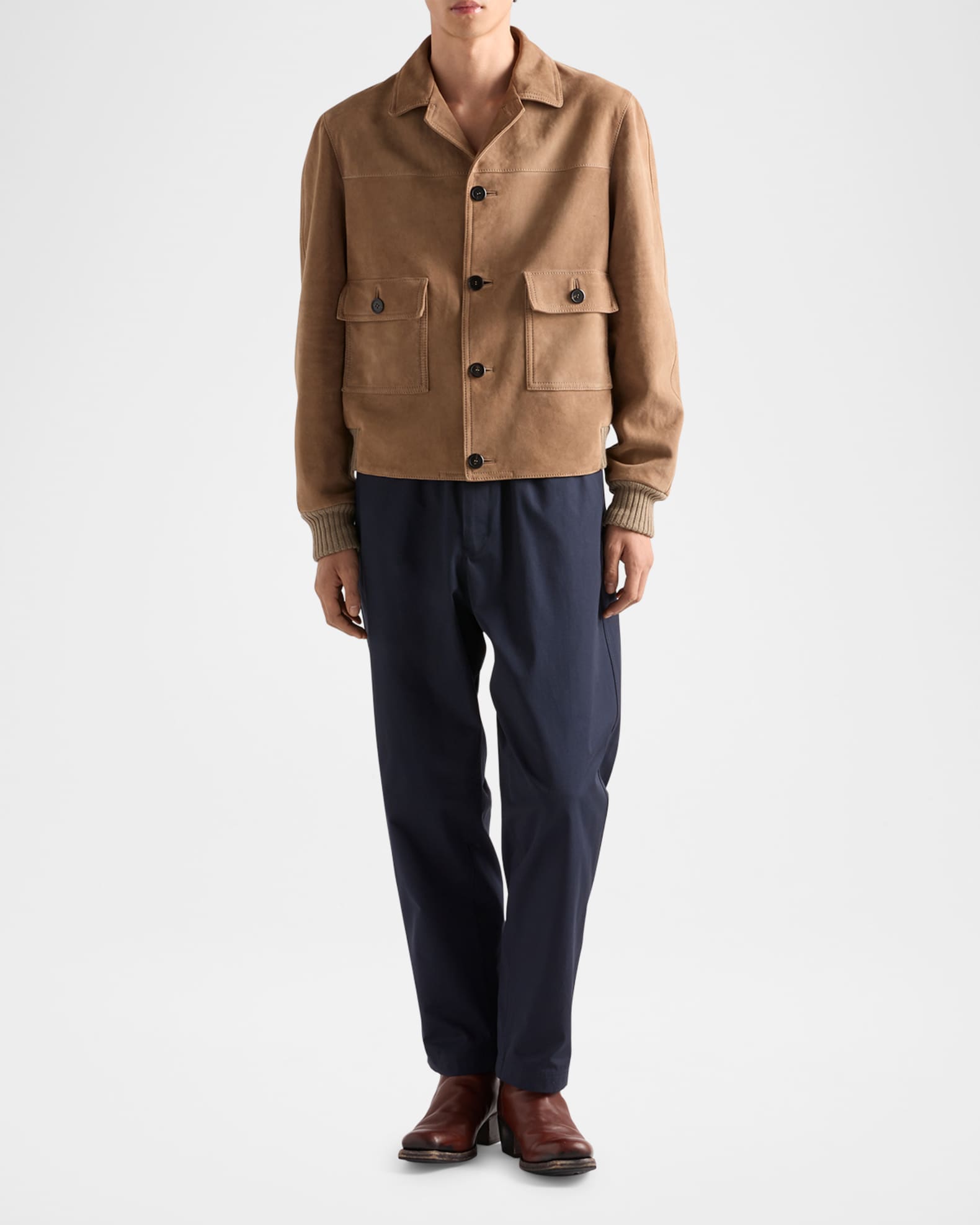 Prada Men's Relaxed-Leg Cotton Drawstring Pants | Neiman Marcus
