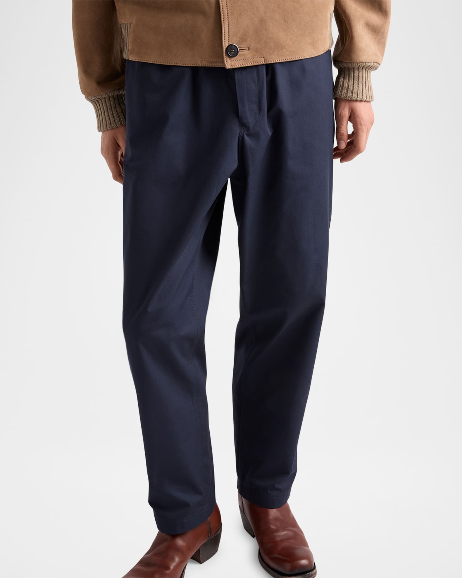 Prada Men's Relaxed-Leg Cotton Drawstring Pants | Neiman Marcus