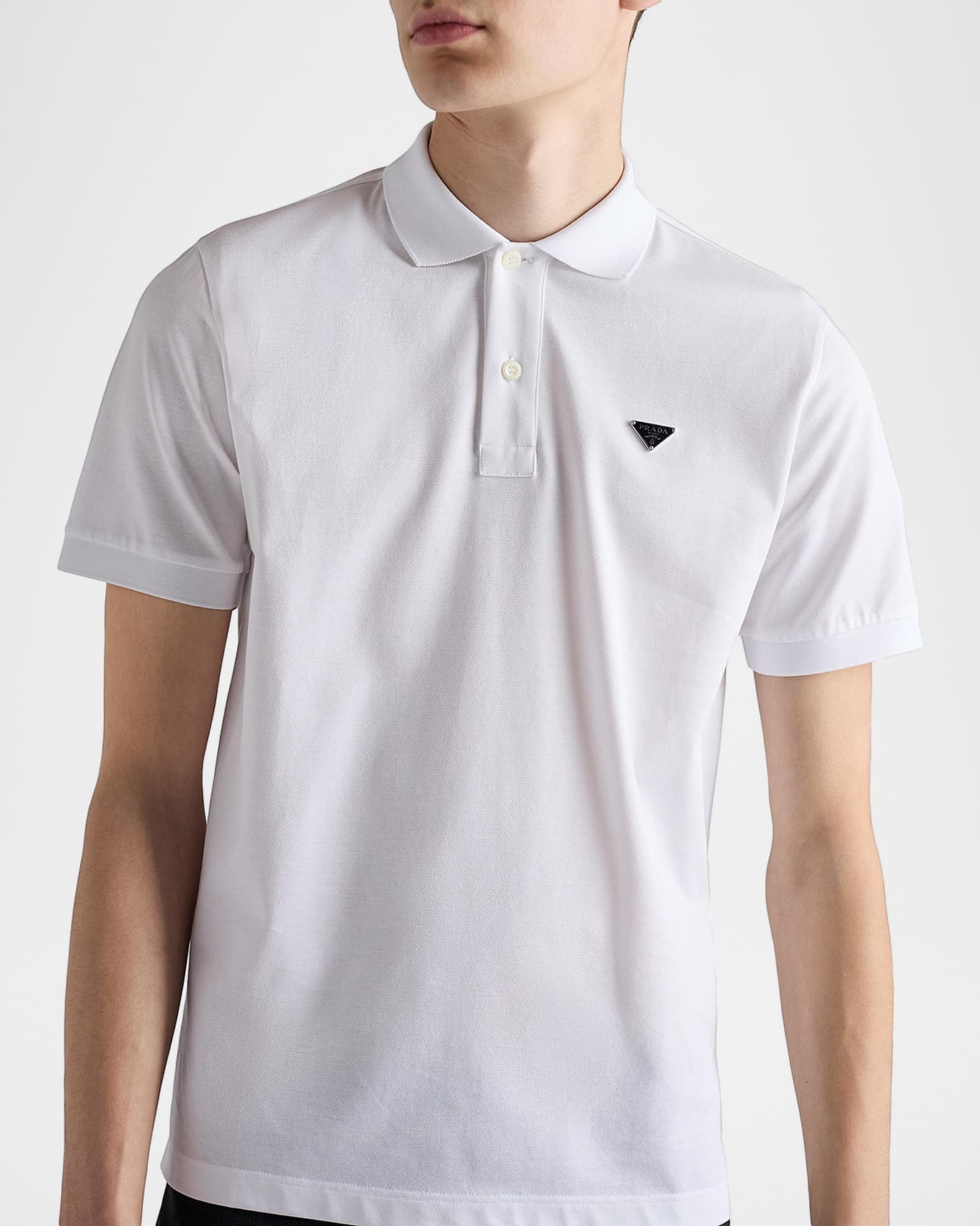 Prada Men's Short-Sleeve Pique Polo Shirt | Neiman Marcus