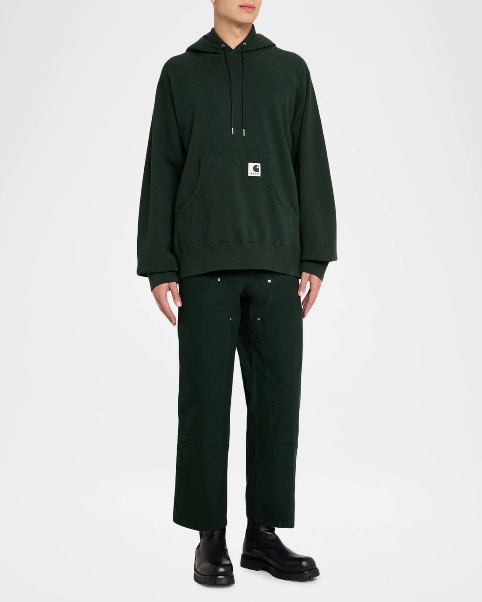 SACAI x CARHARTT WIP Men's Washed Cotton Hoodie with Label