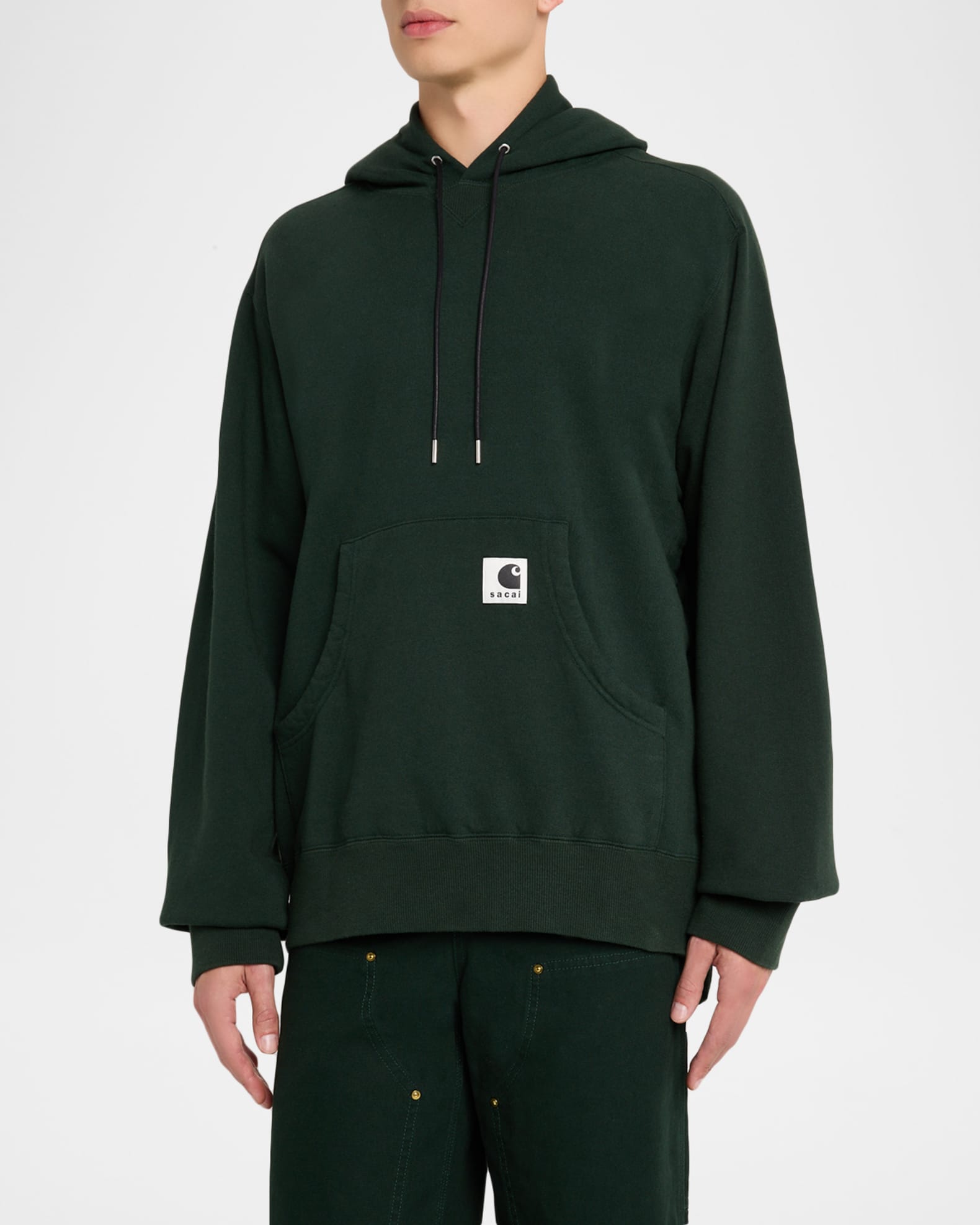 SACAI x CARHARTT WIP Men's Washed Cotton Hoodie with Label