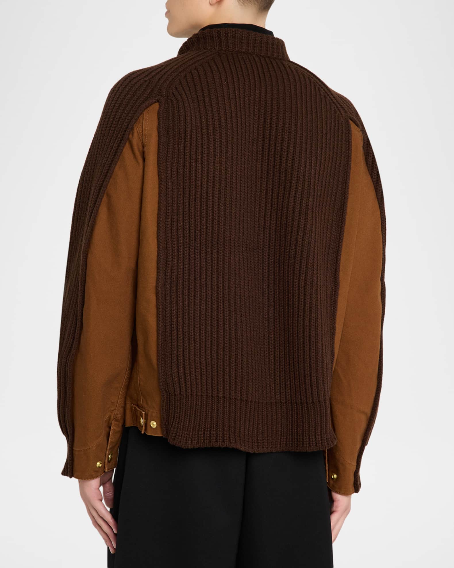 SACAI x CARHARTT WIP Men's Washed Duck & Wool Knit Blouson Jacket