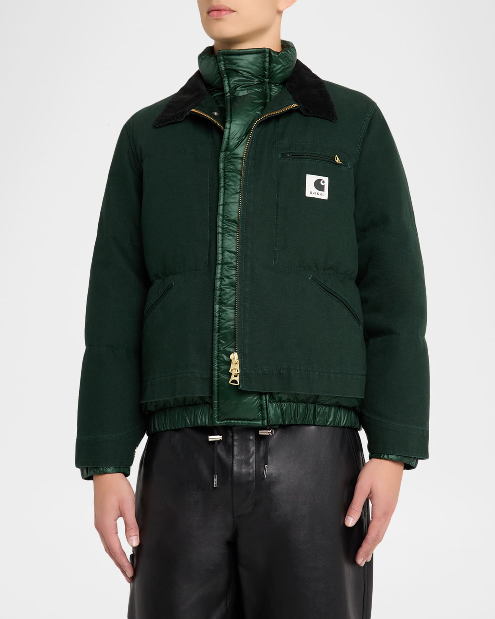 SACAI x CARHARTT WIP Men's Washed Duck Puffer Jacket | Neiman Marcus