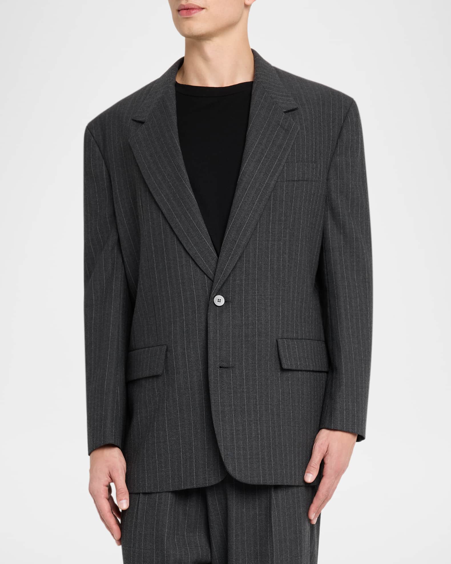 Magliano Men's Pinstripe Wool-Blend Two-Button Jacket | Neiman Marcus