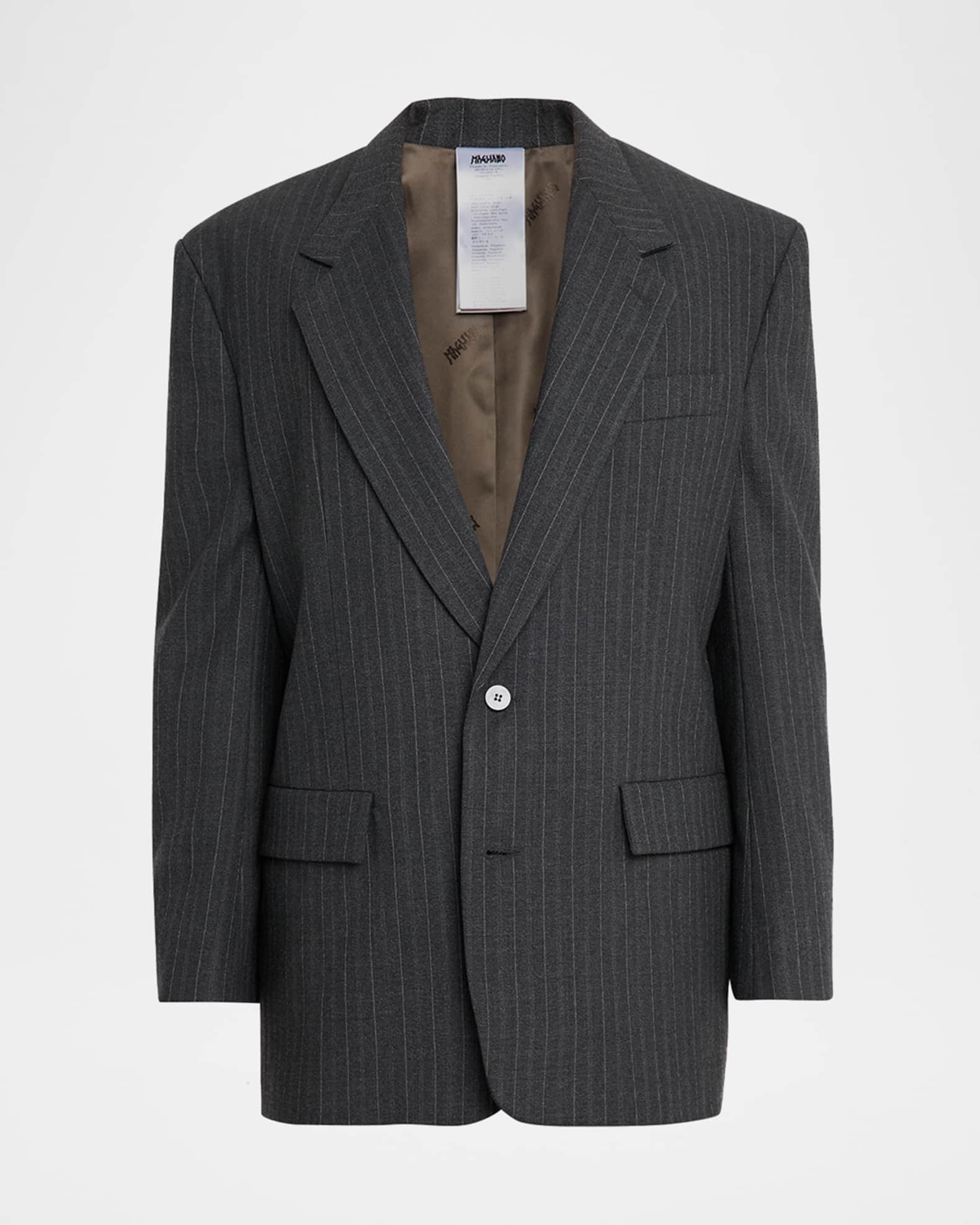 ジャケット・アウター magliano coat Magliano Men's Pinstripe Wool-Blend Two-Button Jacket | Neiman Marcus
