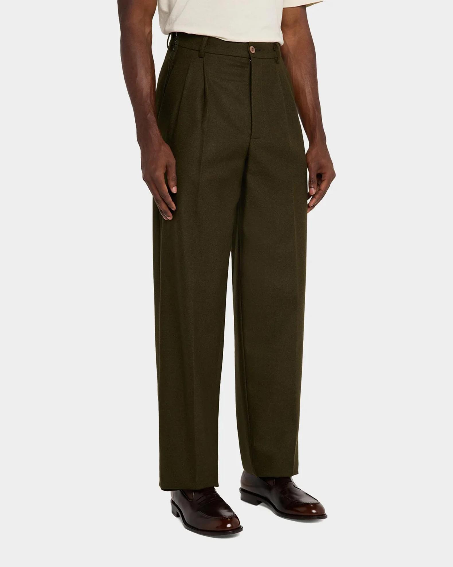 Magliano Men's Signature Wool Double-Pleat Pants | Neiman Marcus