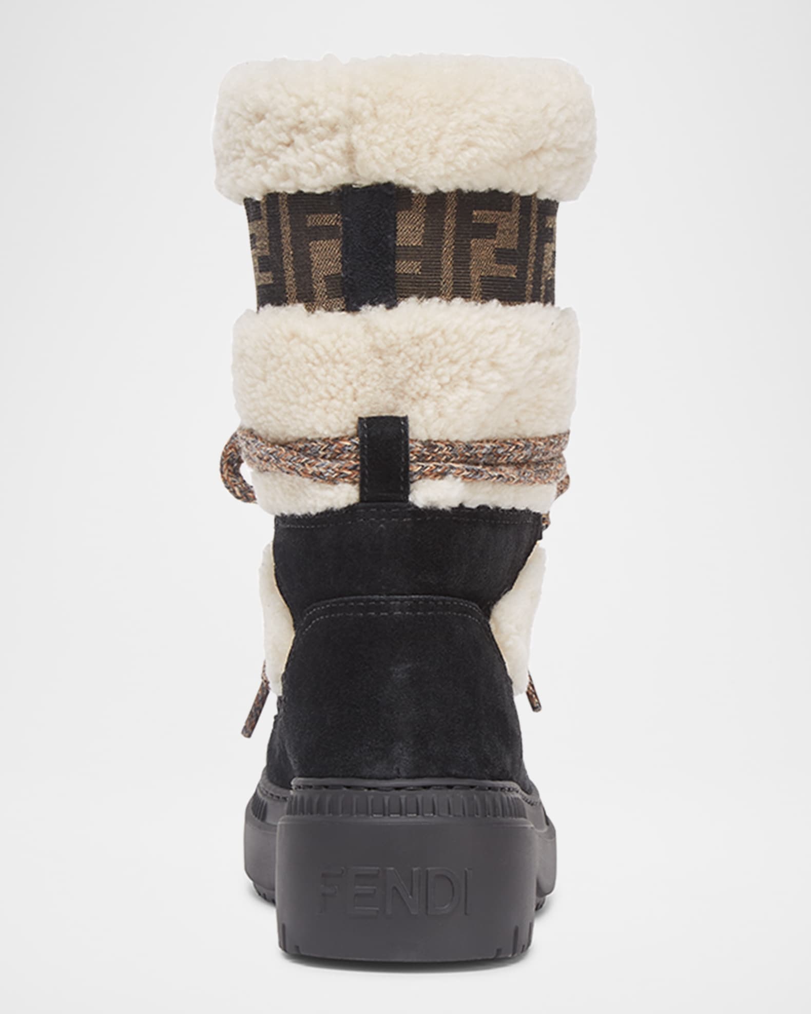 Fendi Apres Chic Suede Shearling Ski Boots | Neiman Marcus