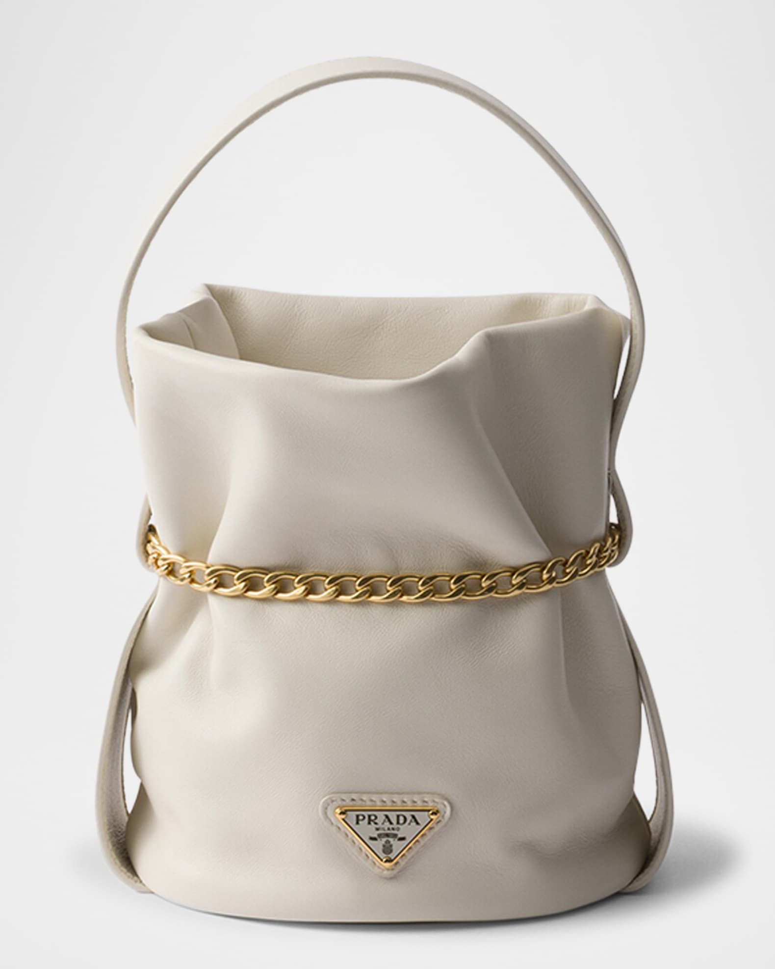 Petit Sac Noir Mini Nappa Leather Bucket Bag