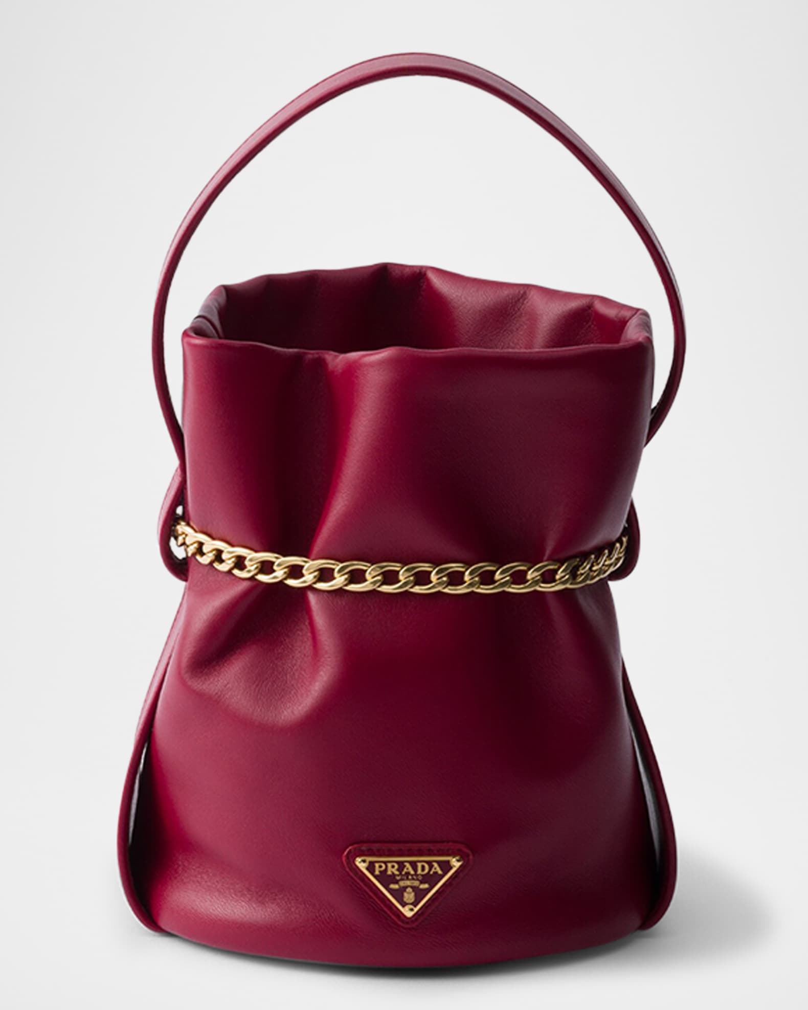 Prada Petit Sac Noir Mini Nappa Leather Bucket Bag | Neiman Marcus