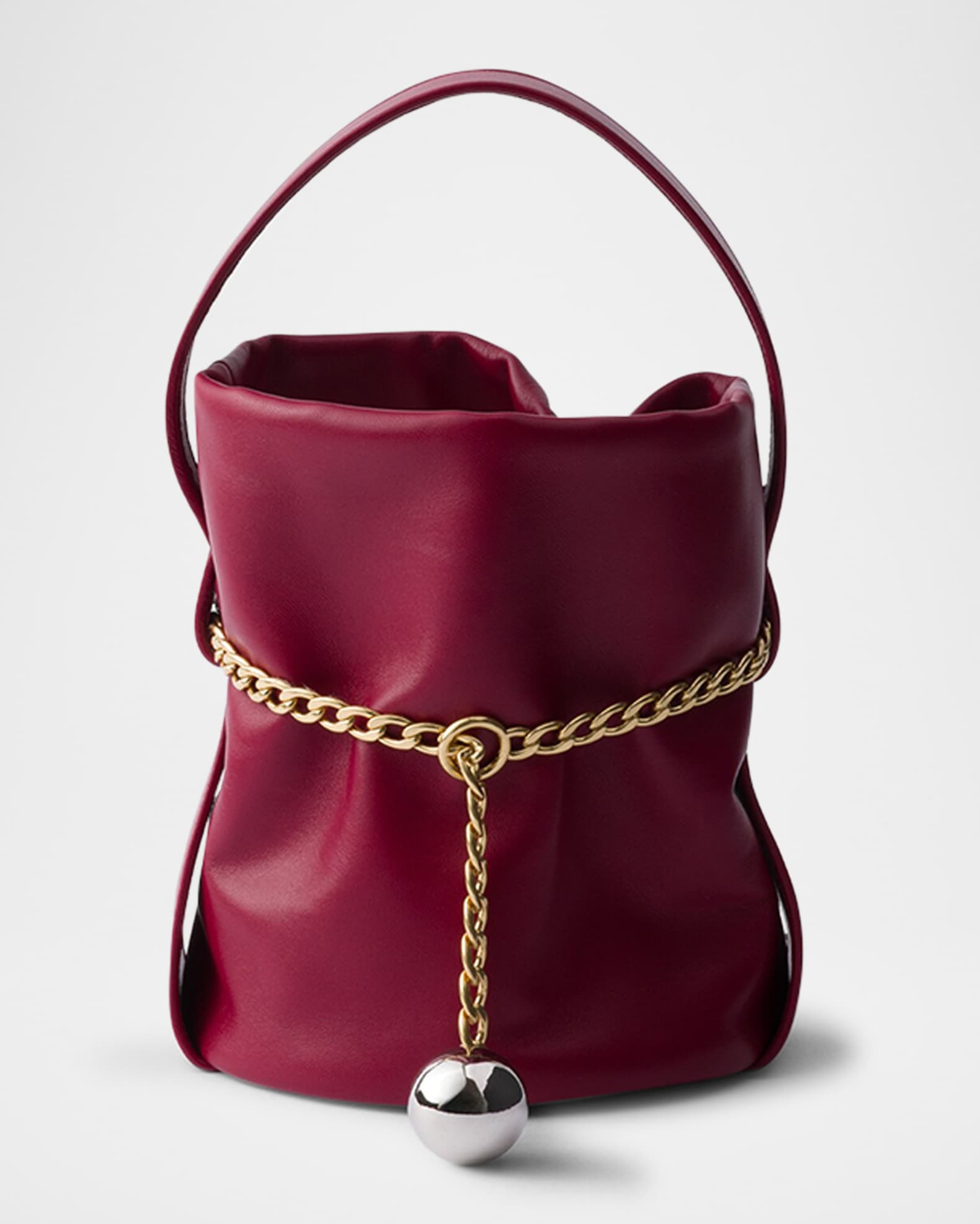 Petit Sac Noir Mini Nappa Leather Bucket Bag 0