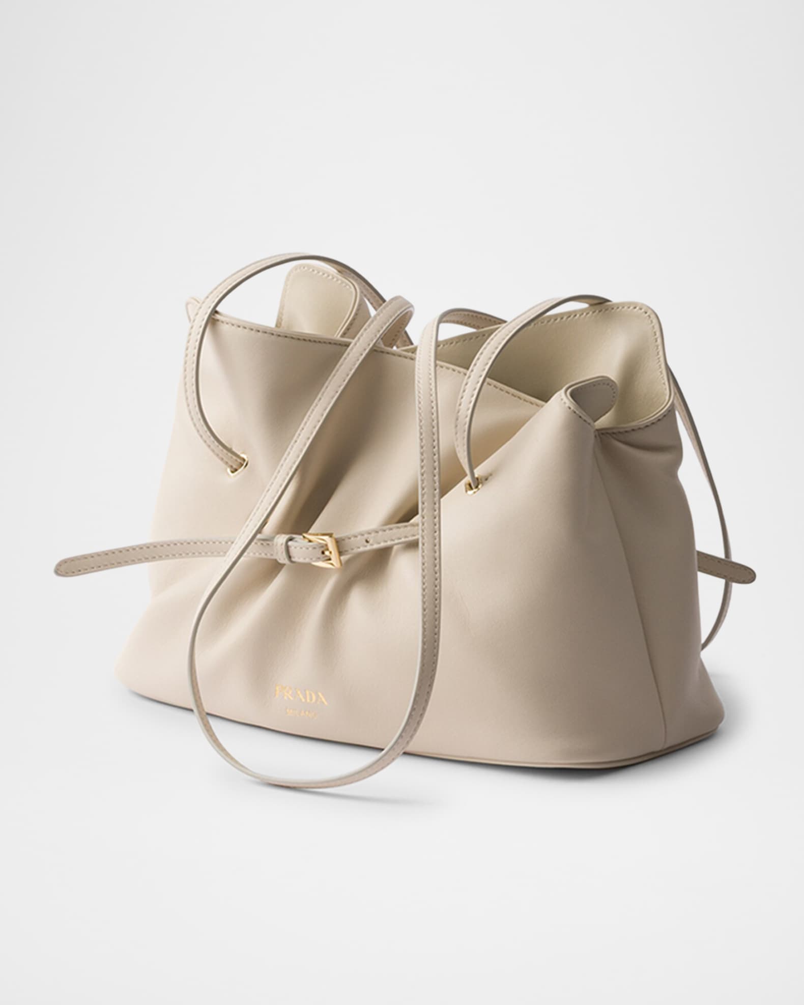 Prada Dada Small Belted Nappa Leather Shoulder Bag | Neiman Marcus