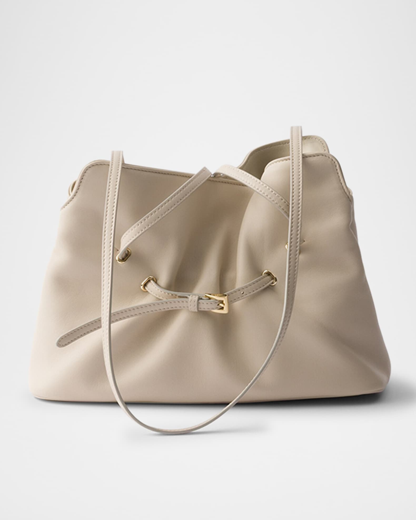 Prada Dada Small Belted Nappa Leather Shoulder Bag | Neiman Marcus