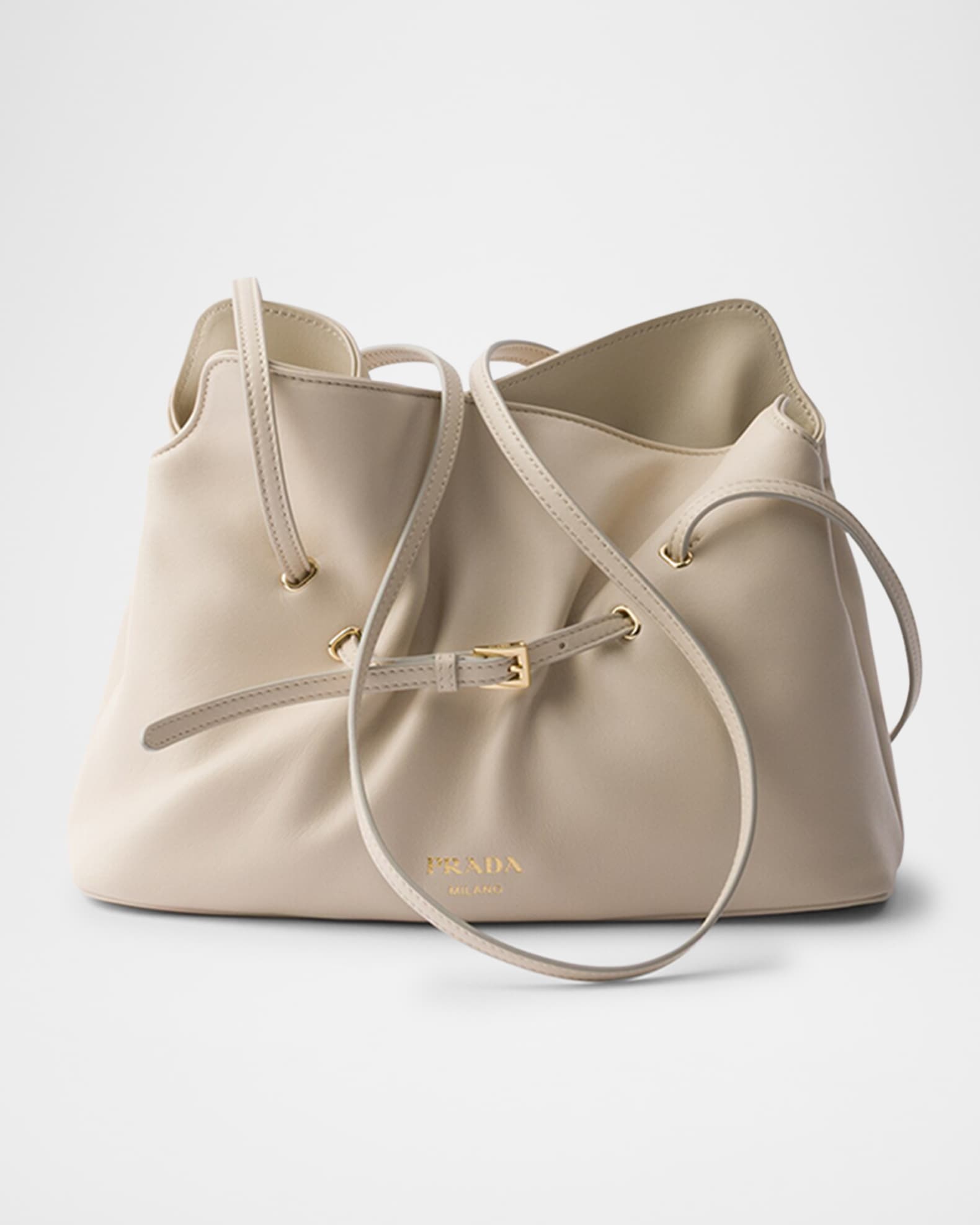 Prada Dada Small Belted Nappa Leather Shoulder Bag | Neiman Marcus