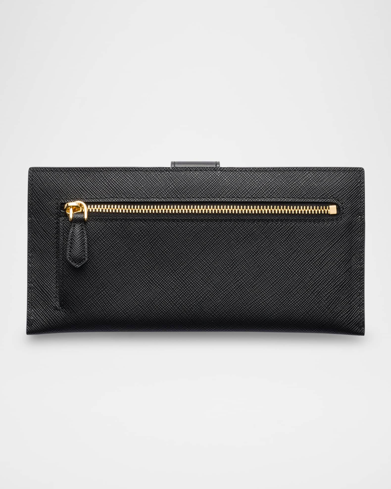 Prada Large Saffiano and Leather Wallet | Neiman Marcus