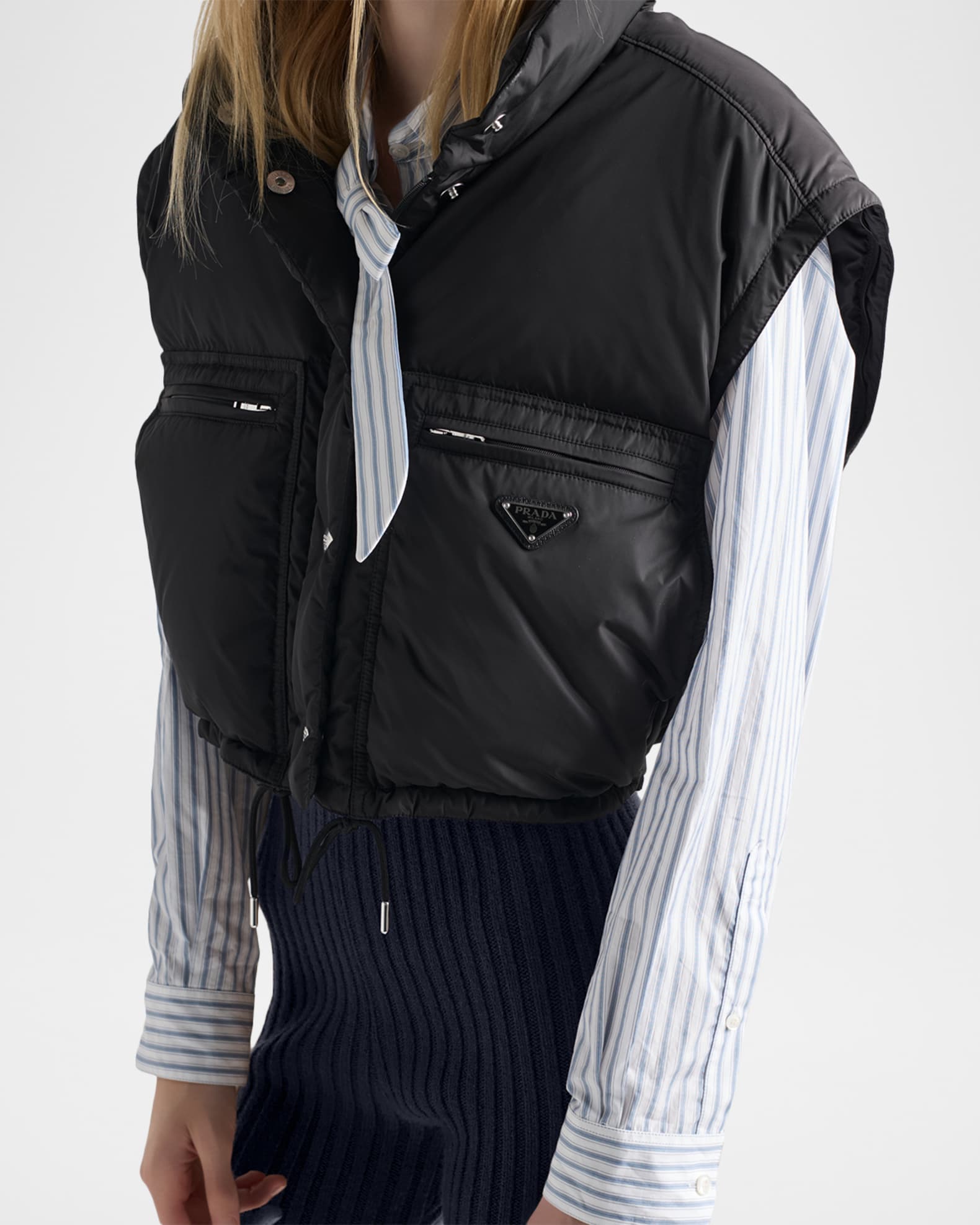 Cropped Re-Nylon Down Jacket