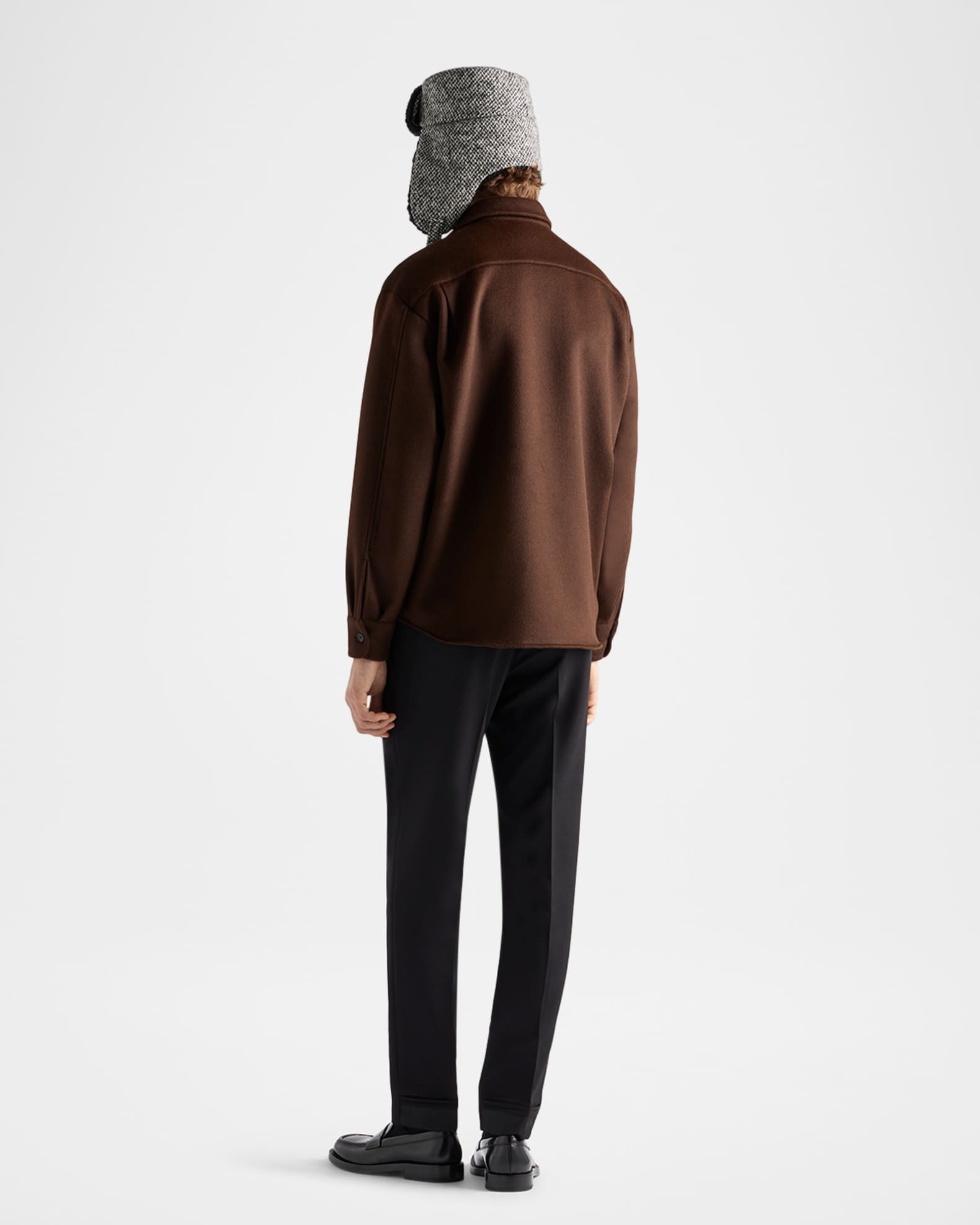 Prada Men's Wool-Cashmere Button-Down Shirt | Neiman Marcus