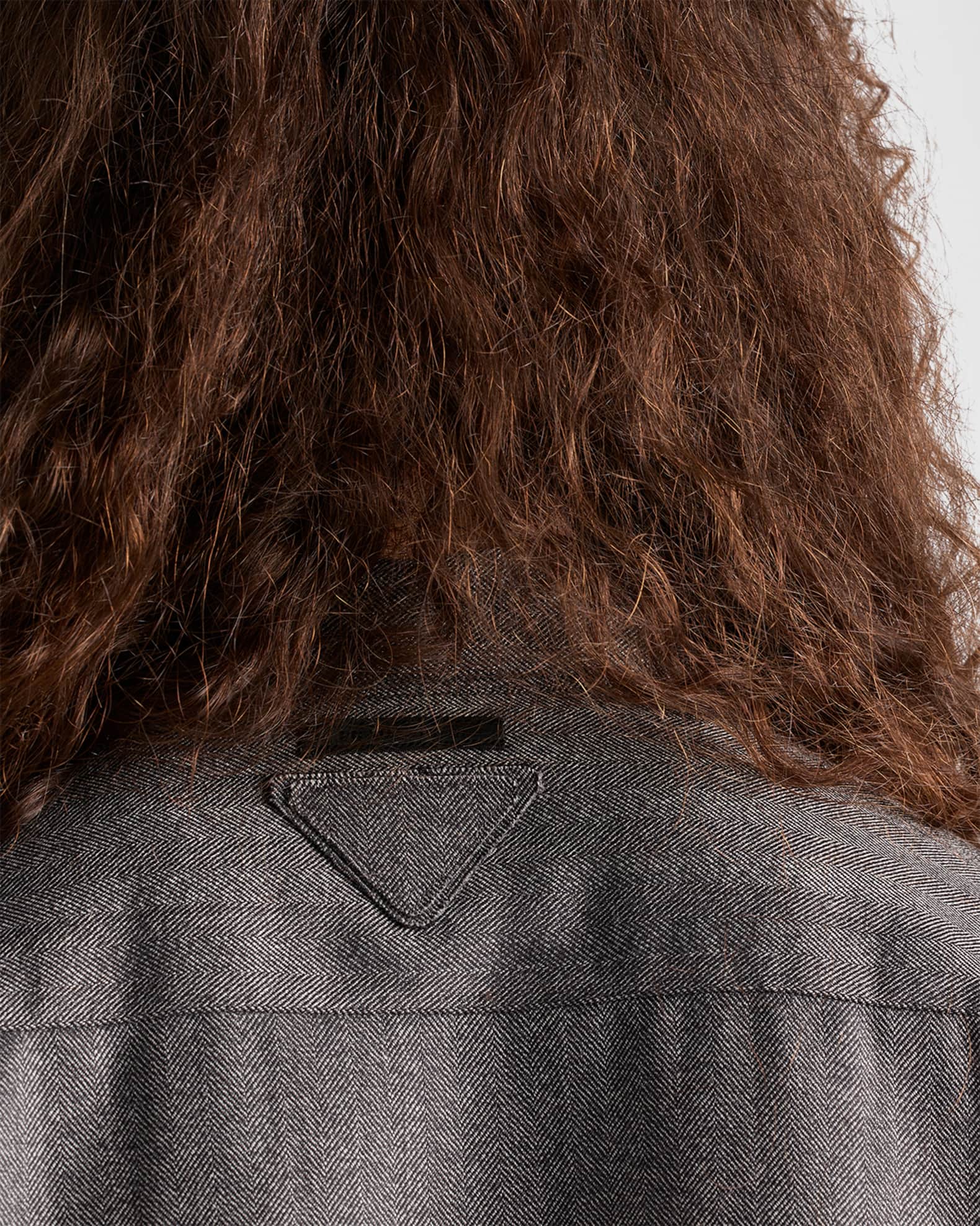 Prada Men's Wool Zipper Collared Shirt | Neiman Marcus