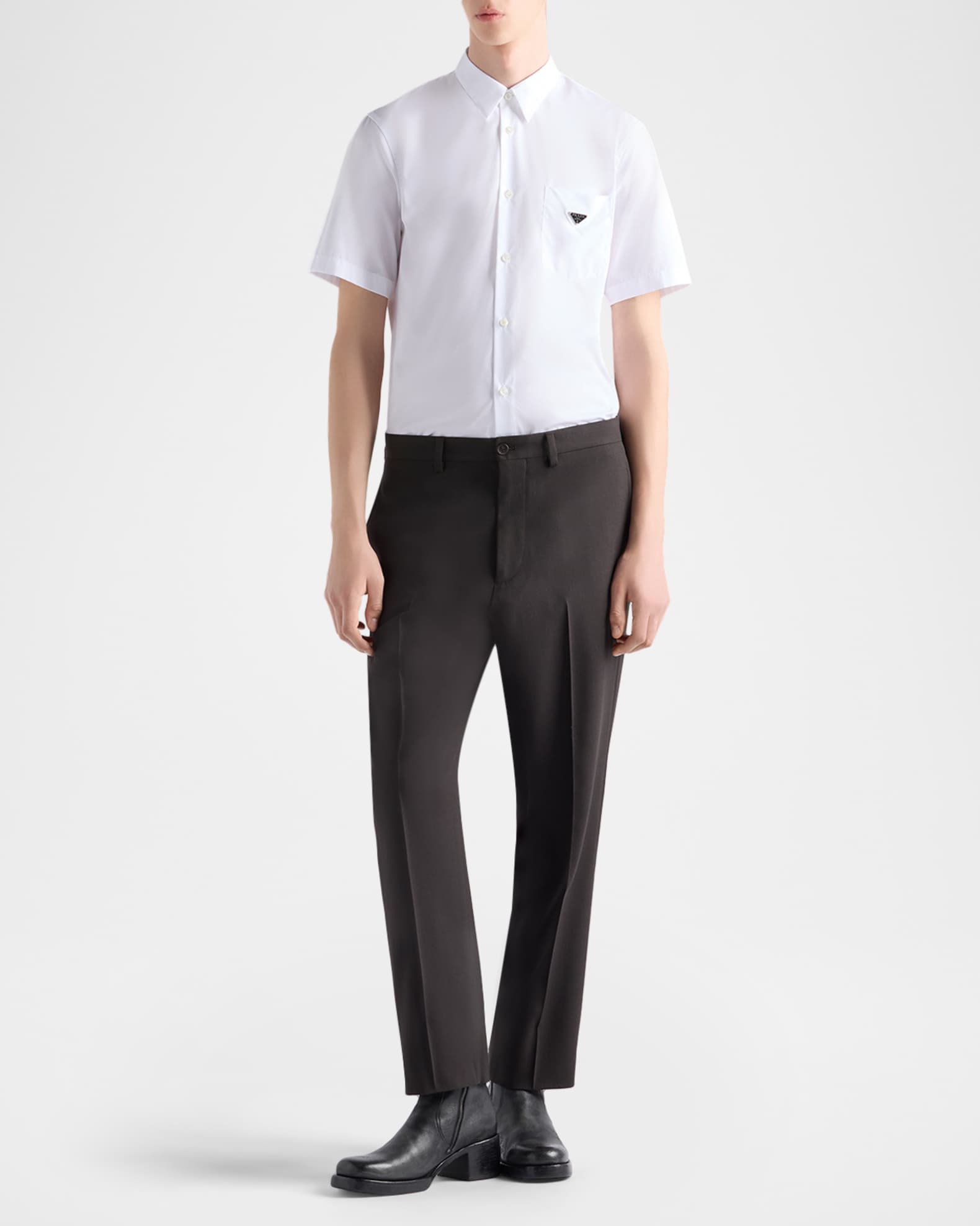 Prada Men's Short-Sleeve Cotton Shirt | Neiman Marcus