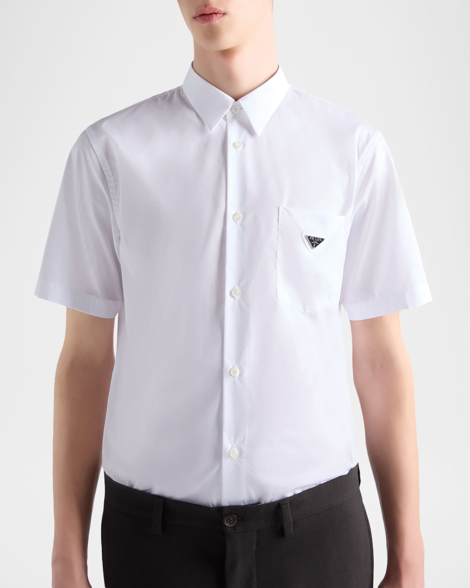 Prada Men's Short-Sleeve Cotton Shirt | Neiman Marcus