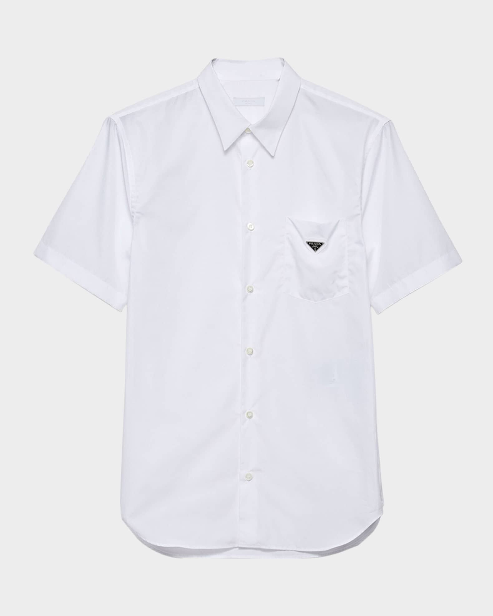 Prada Men's Short-Sleeve Cotton Shirt | Neiman Marcus