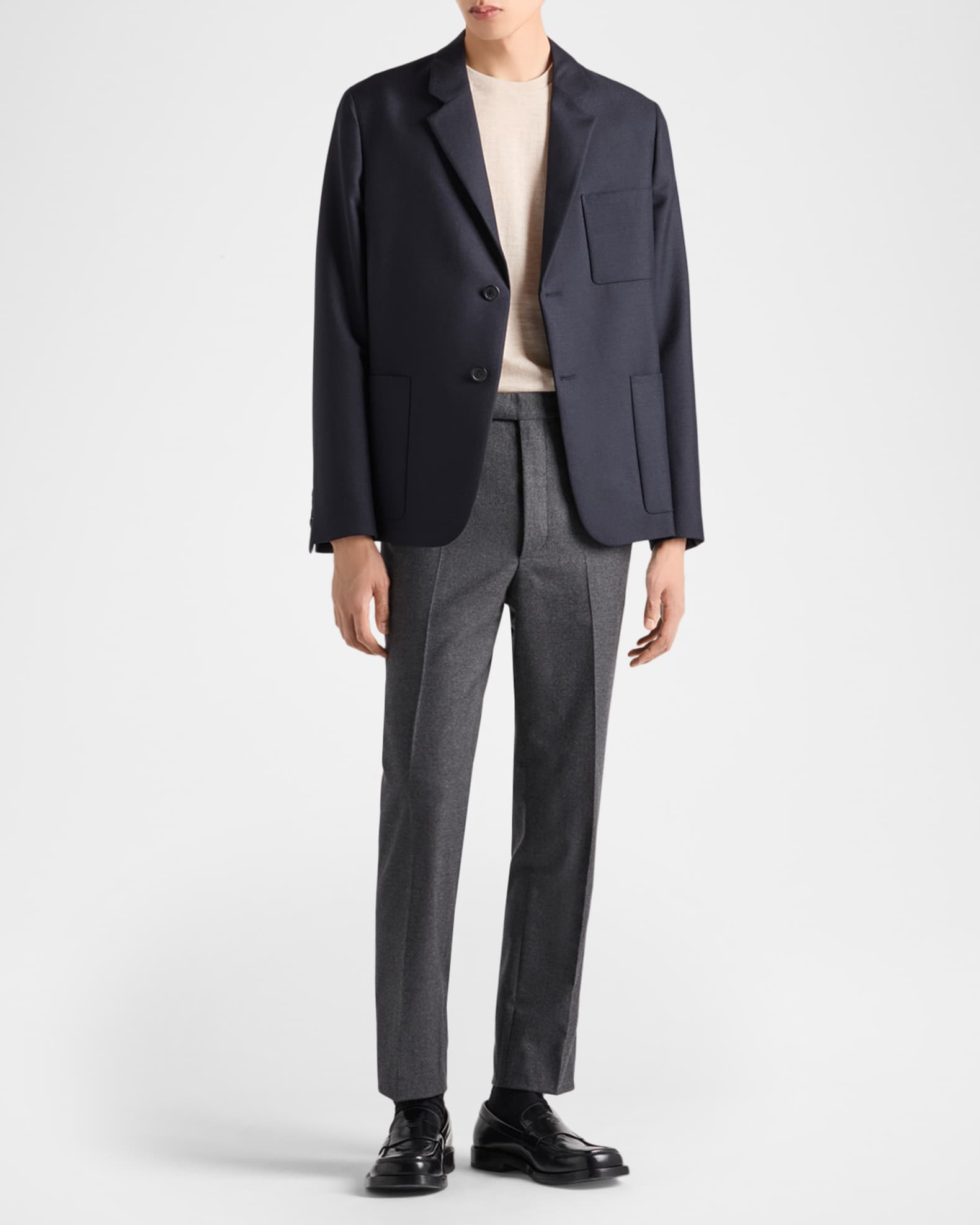 Prada Men's Single-Breasted Wool-Mohair Jacket | Neiman Marcus